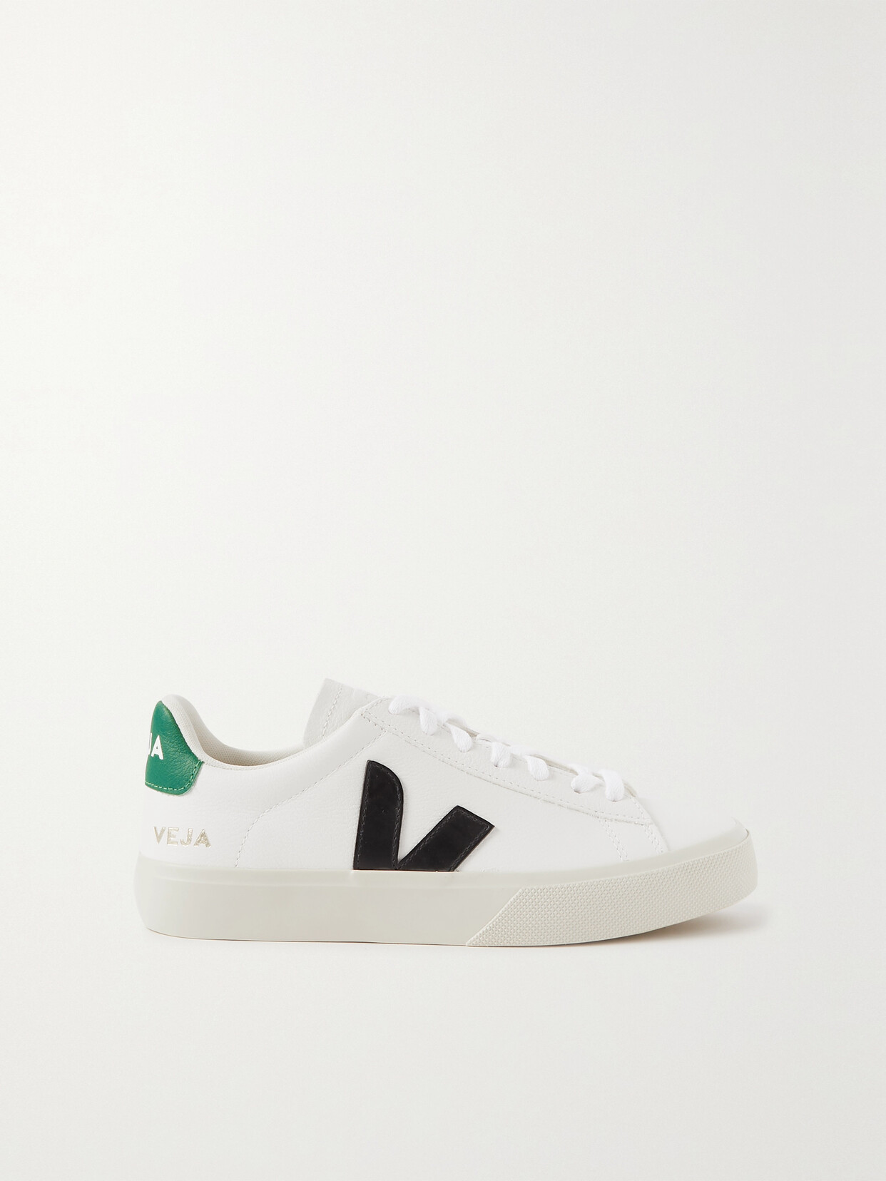 Veja - Campo Rubber-trimmed Leather Sneakers - White