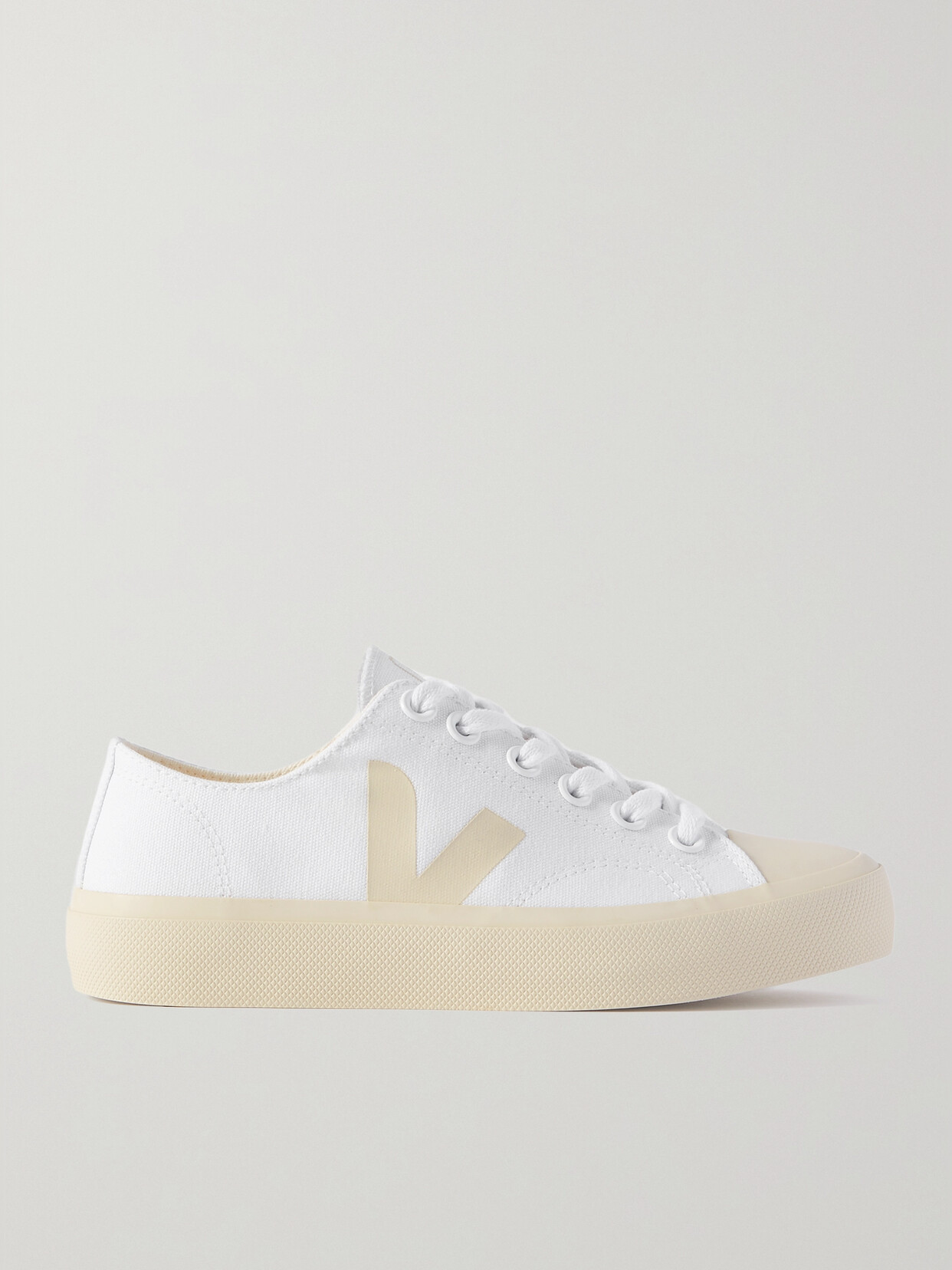 Shop Veja Wata Ii Rubber-trimmed Organic Cotton-canvas Sneakers In White