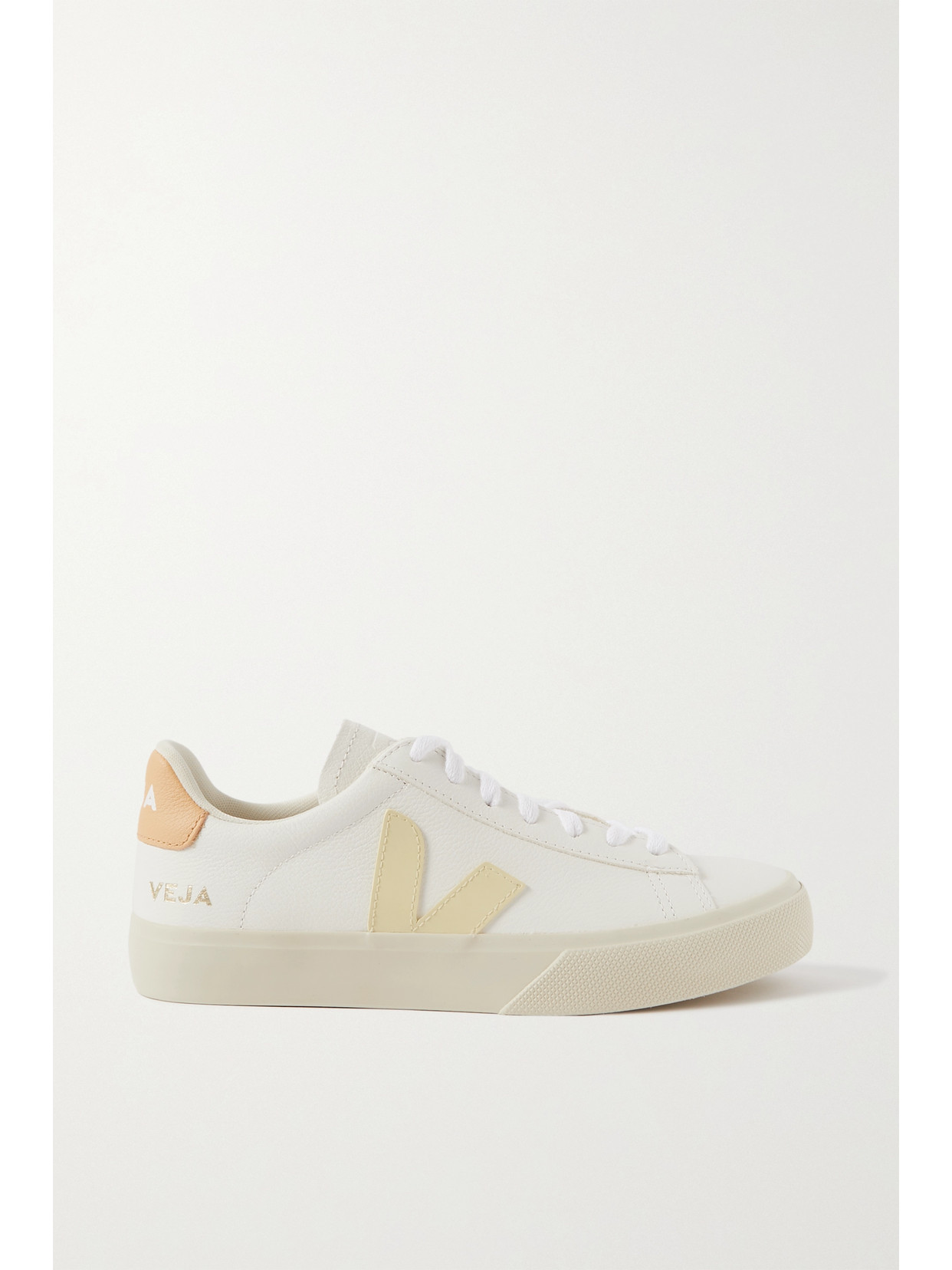 Veja - Campo Rubber-trimmed Leather Sneakers - White