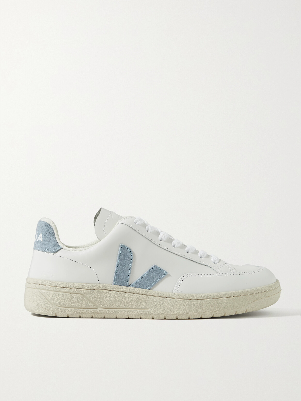 Veja + Net Sustain V-12 Suede-trimmed Leather Sneakers - White
