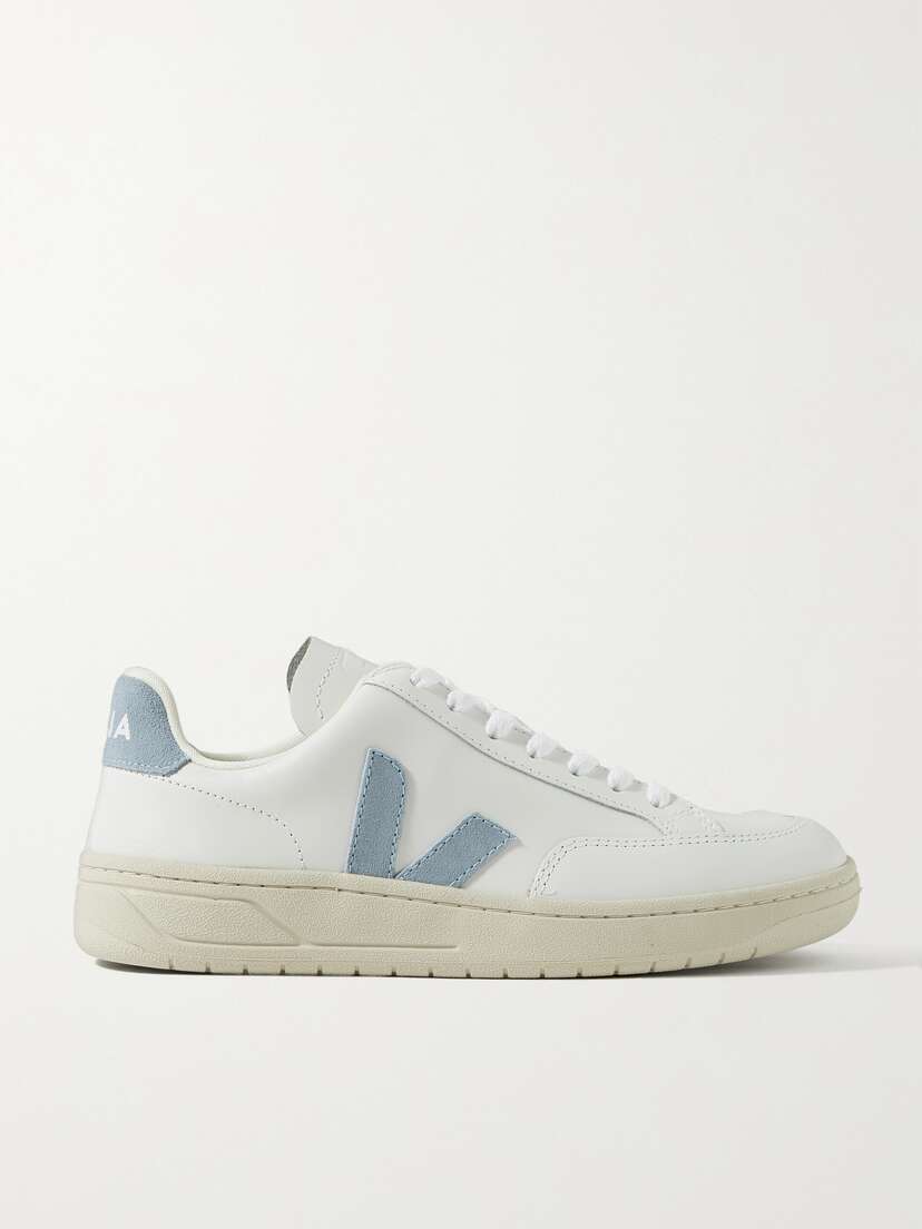 Veja + Net Sustain V-12 Suede-trimmed Leather Sneakers