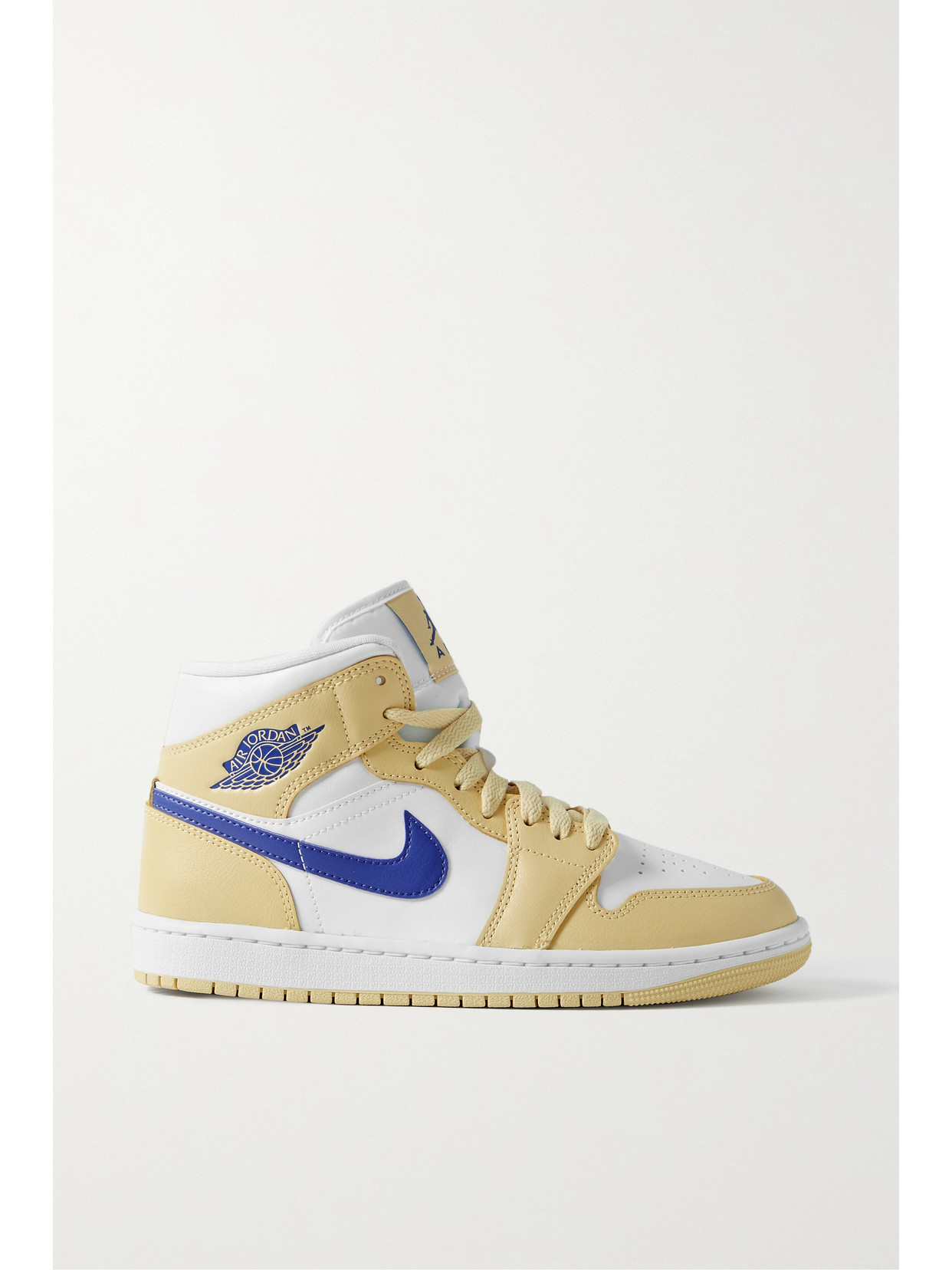 Nike - Air Jordan 1 Mid Logo-detailed Leather Sneakers - Yellow