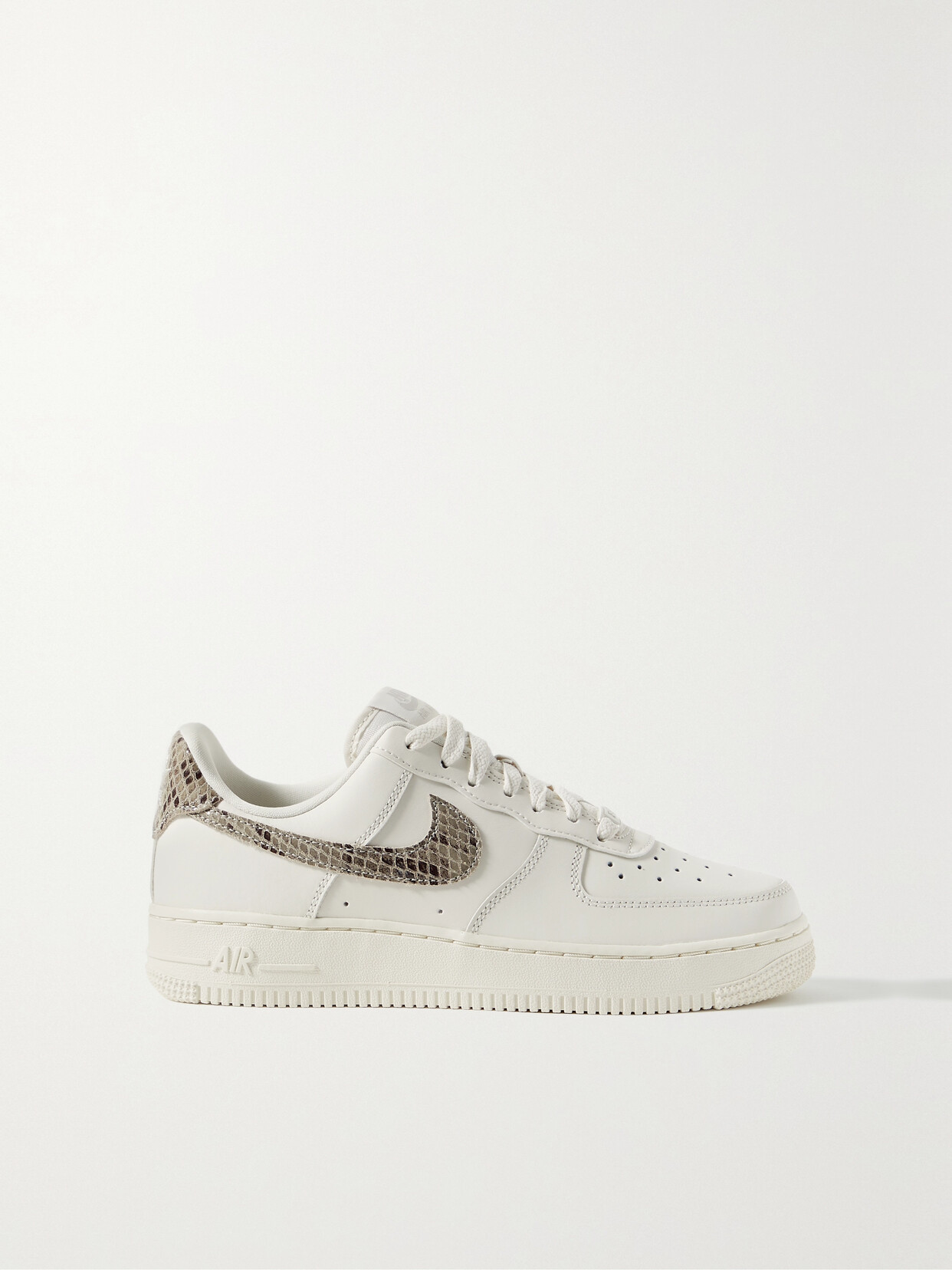 NIKE AIR FORCE 1 '07 SNAKE EFFECT-TRIMMED LEATHER SNEAKERS