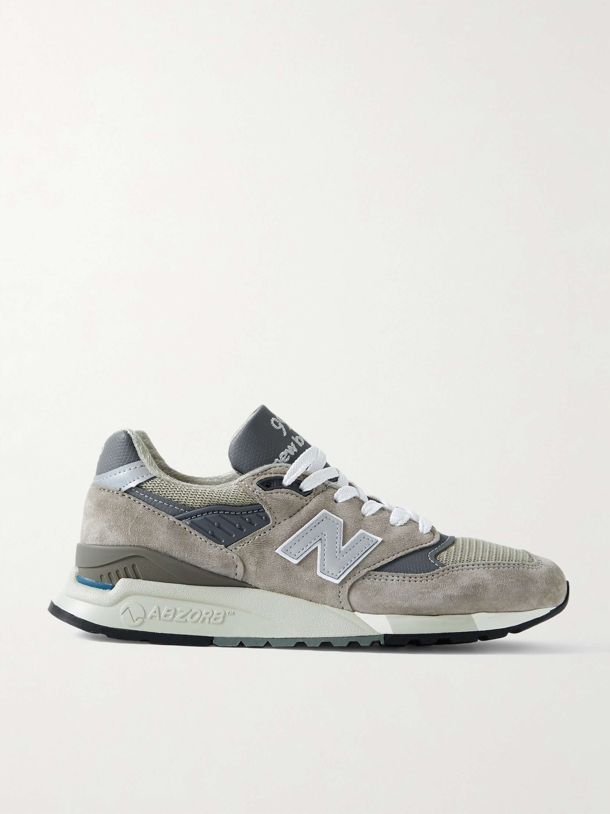 klep oorlog twee weken NEW BALANCE Made in USA 998 Core rubber-trimmed leather, mesh and suede  sneakers | NET-A-PORTER