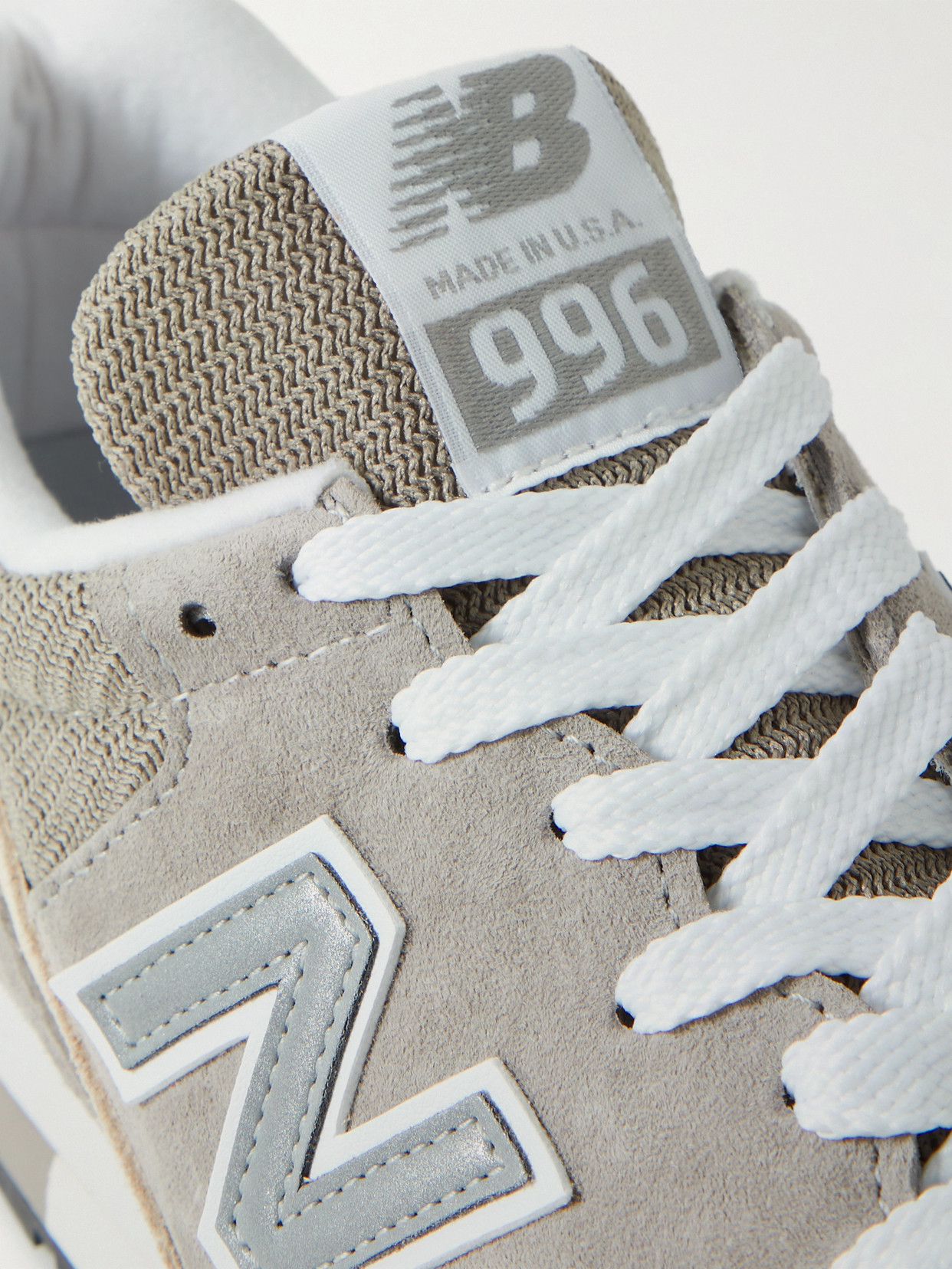 NEW BALANCE 996 SUEDE AND MESH SNEAKERS