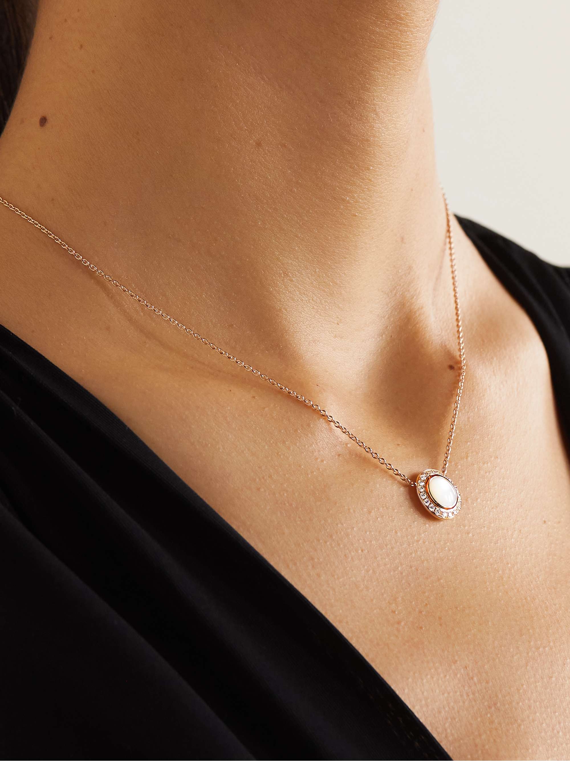 PIAGET Possession 18-karat rose gold, carnelian and diamond necklace
