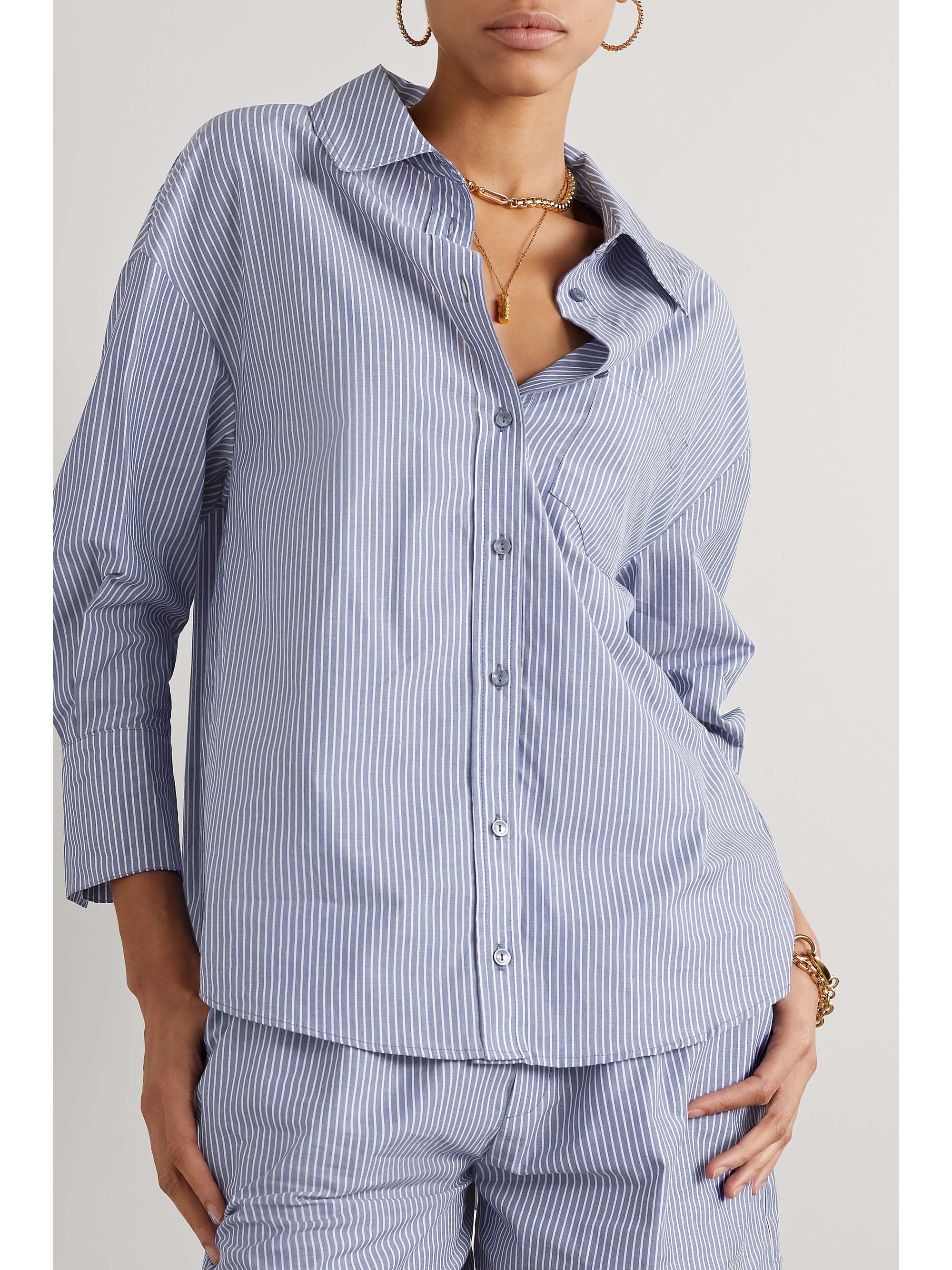 ANINE BING Mika striped cotton-poplin shirt
