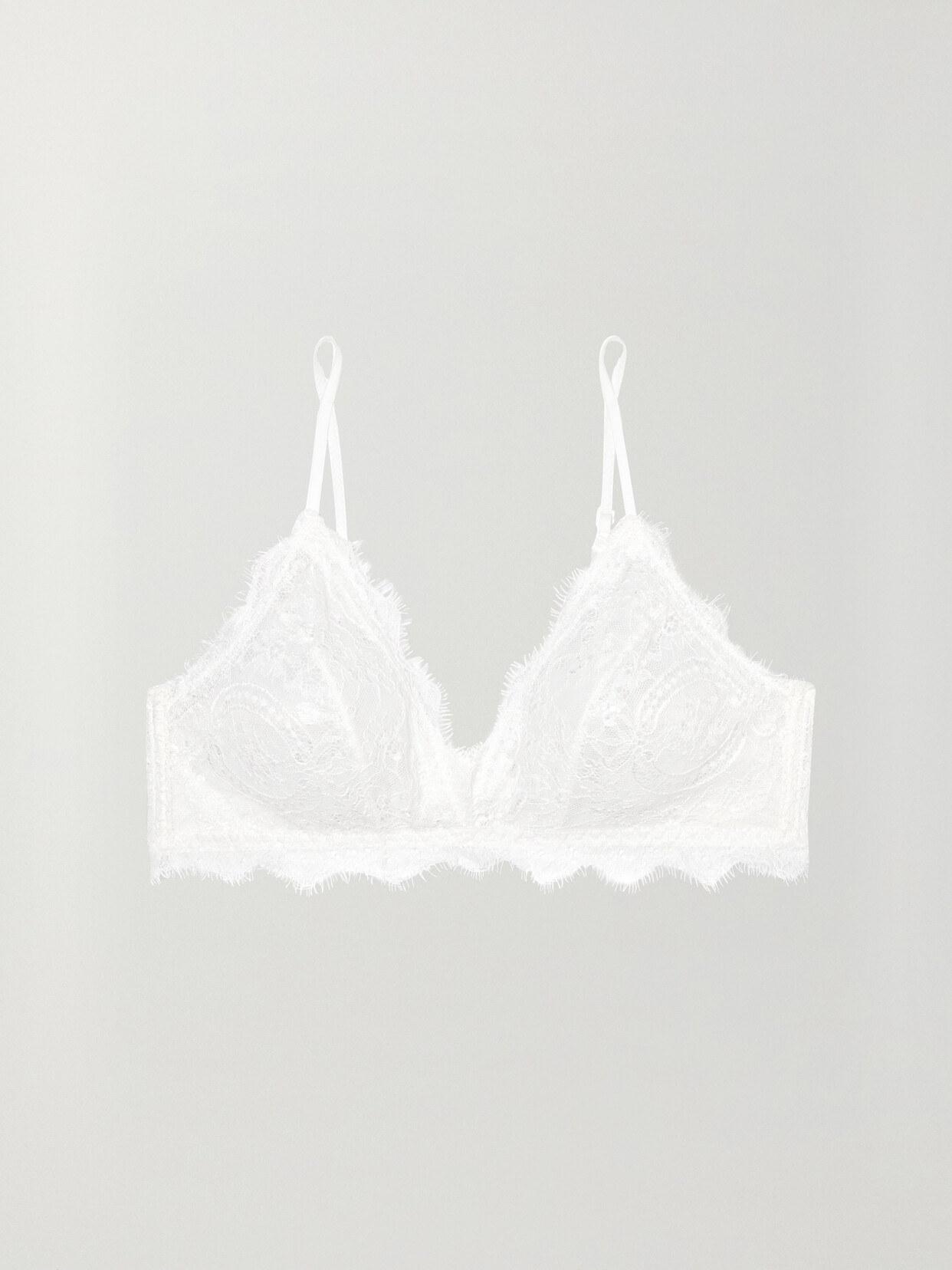 ANINE BING STRETCH-LACE SOFT-CUP TRIANGLE BRA