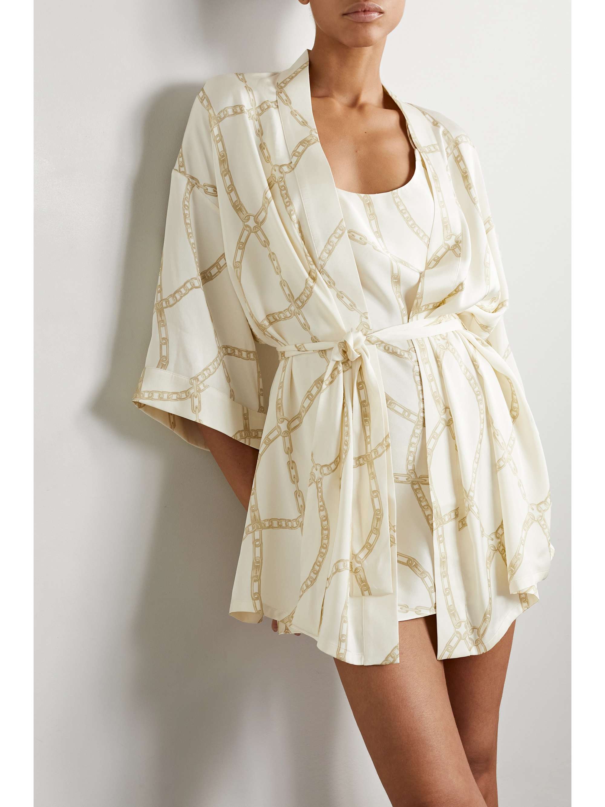Silk charmeuse robe on sale