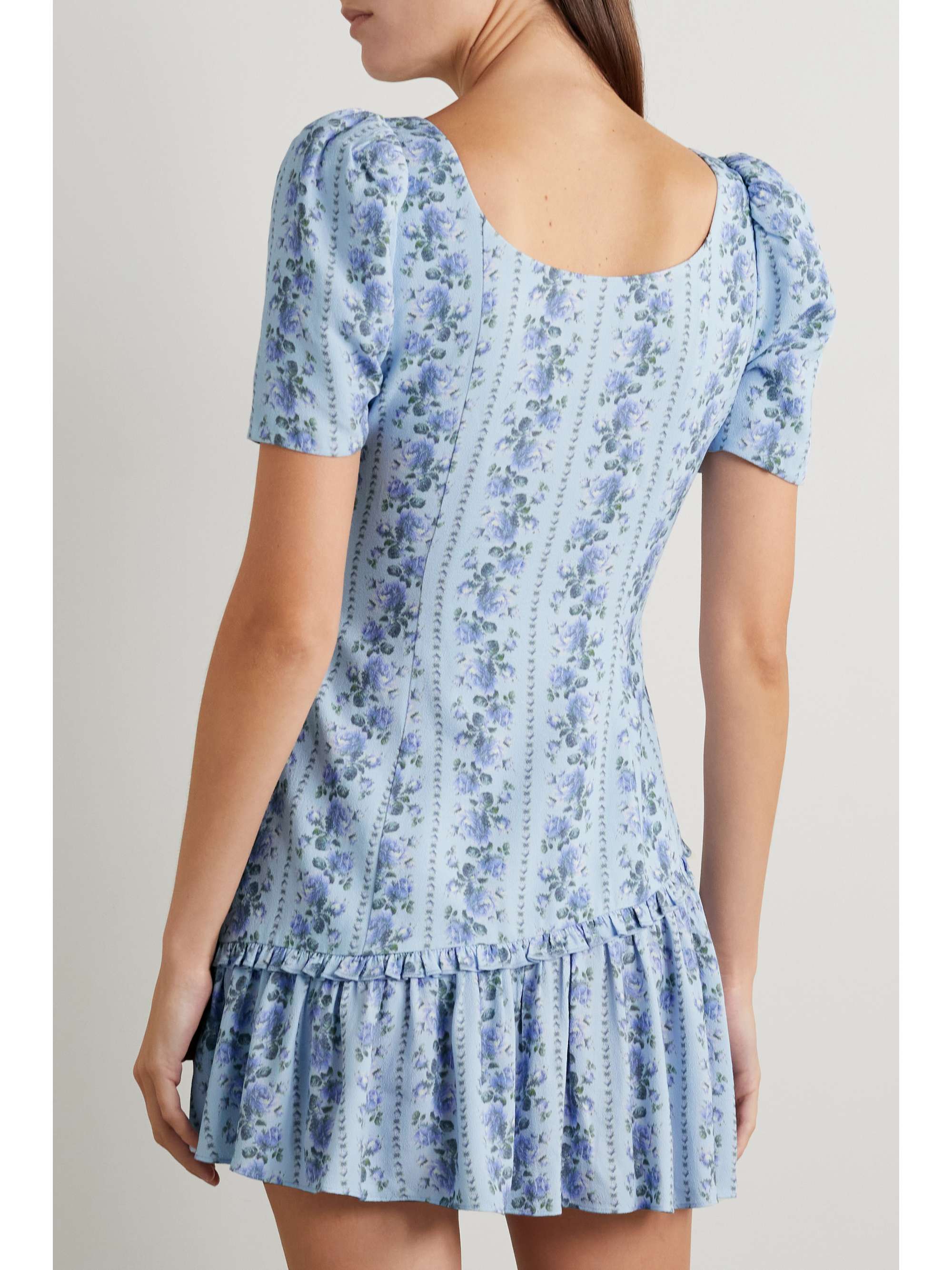 LOVESHACKFANCY Solus ruffled floralprint crepe mini dress NETAPORTER