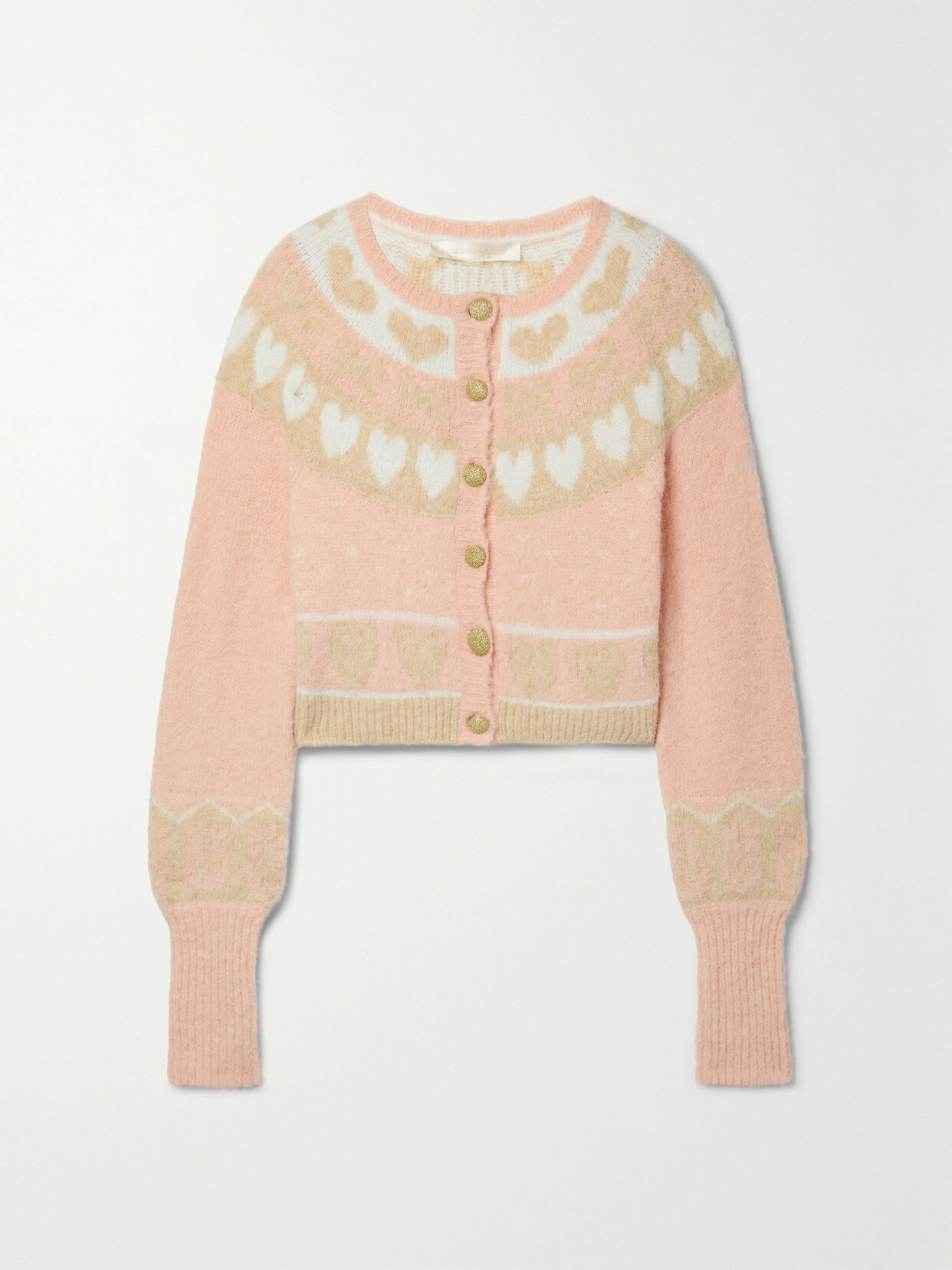 LoveShackFancy - Dimples Intarsia-knit Cardigan - Pink