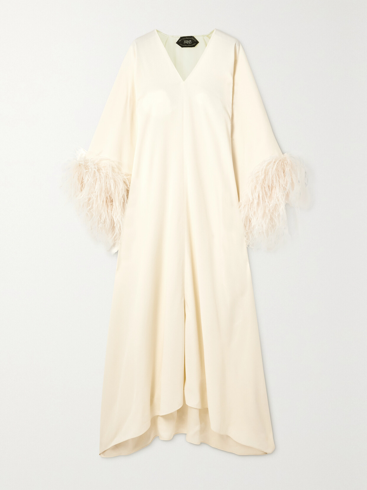 Taller Marmo Gala Feather-trimmed Crepe Gown