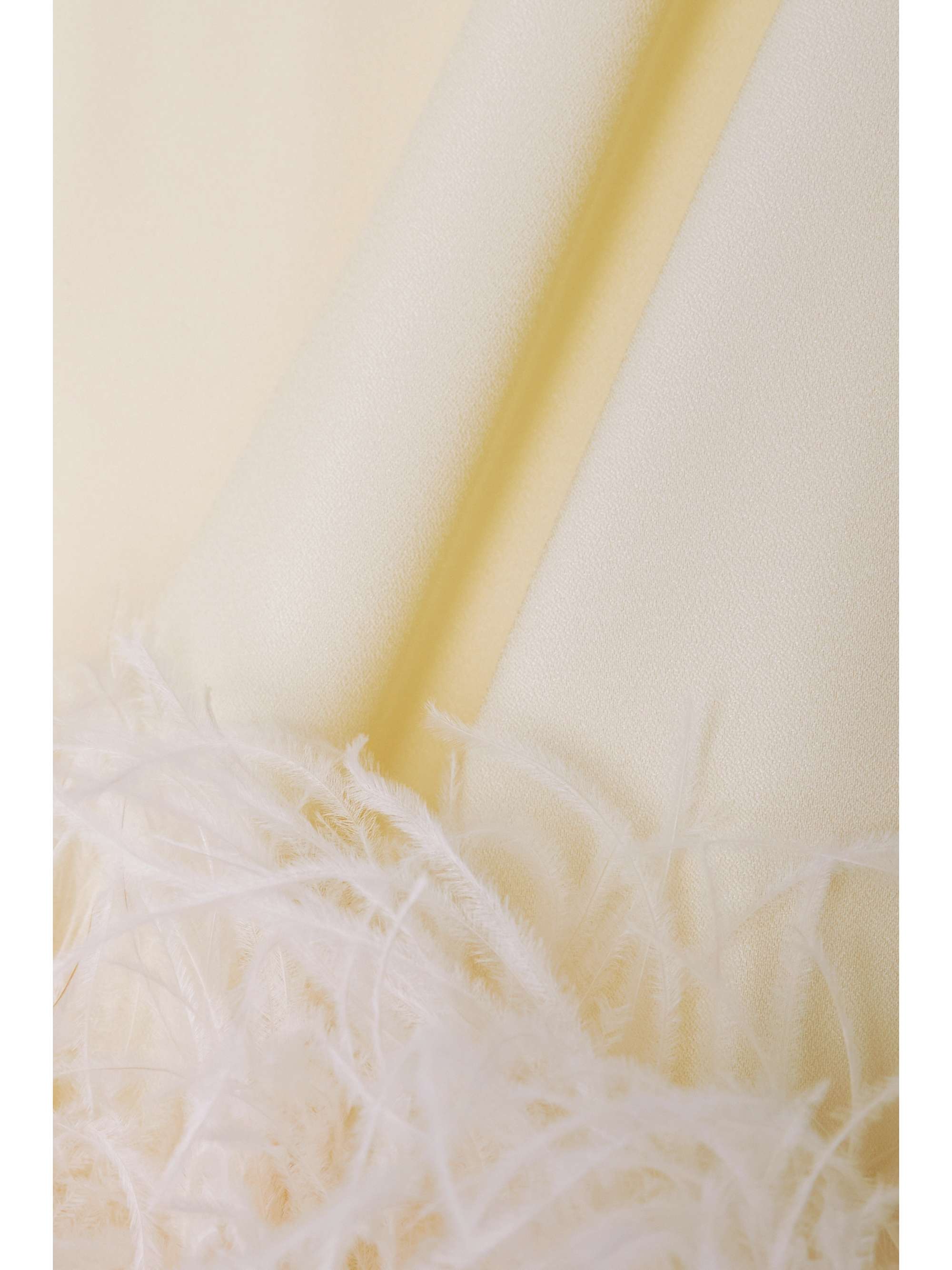 TALLER MARMO Ubud asymmetrisches Maxikleid aus Crêpe mit Federn