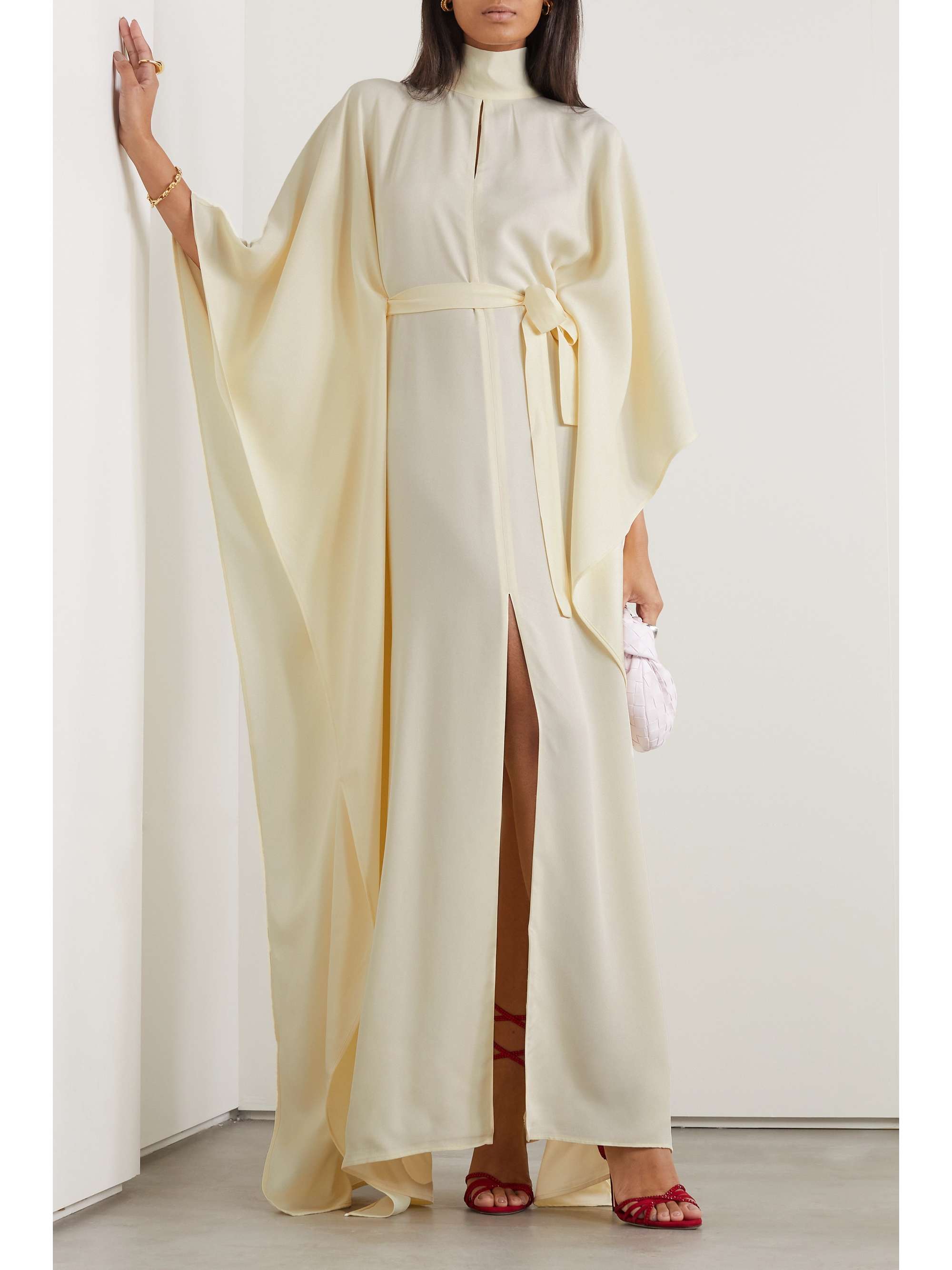 TALLER MARMO Mrs. Hall open-back belted crepe kaftan