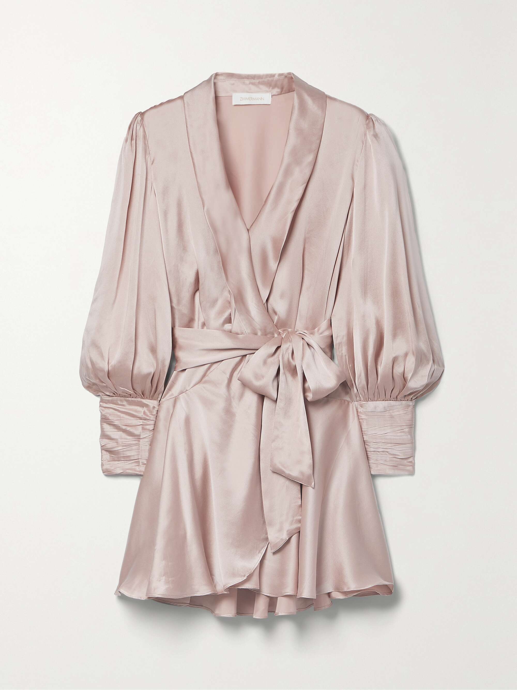 ZIMMERMANN Ruffled silk-satin mini wrap dress | NET-A-PORTER