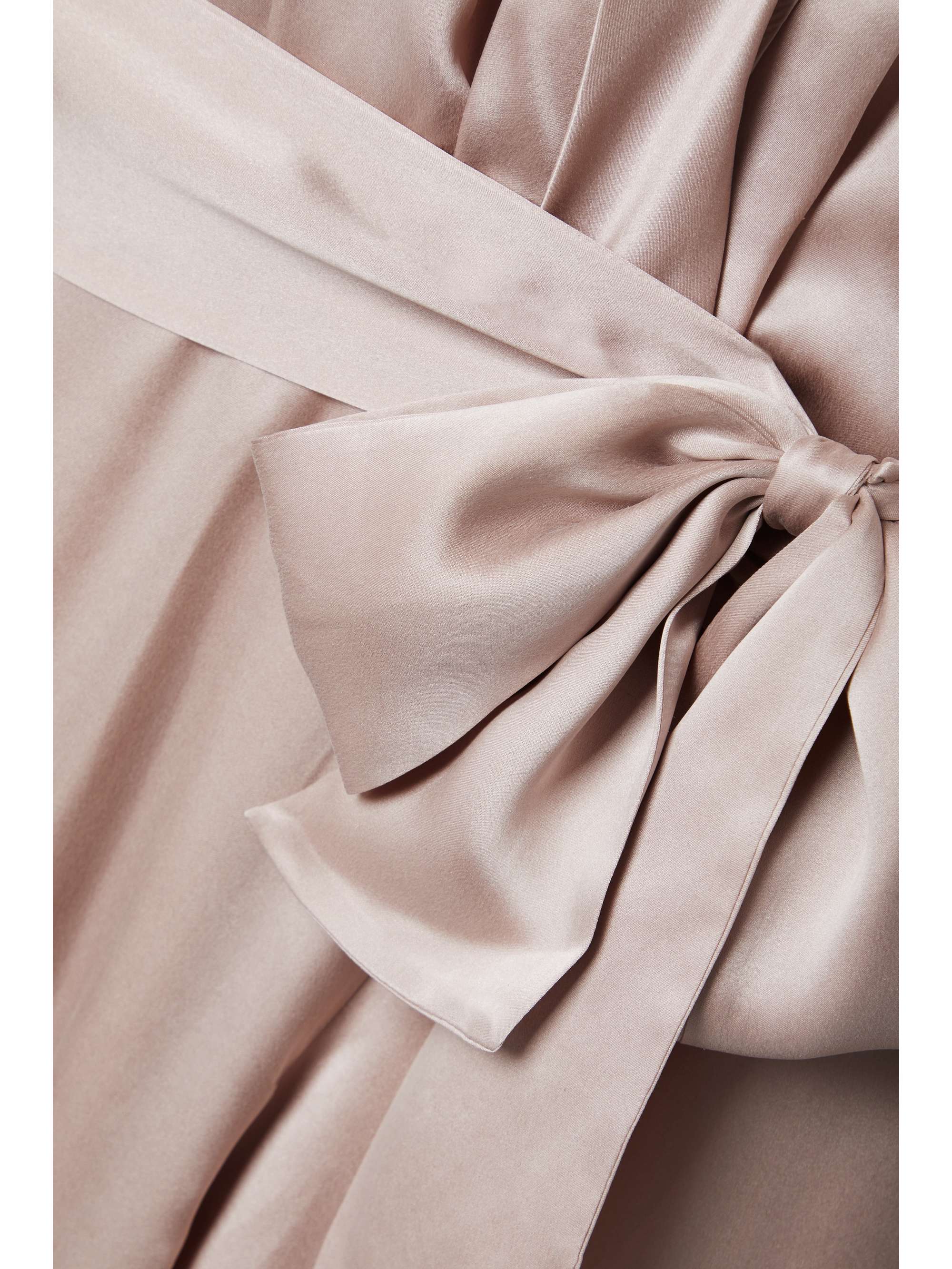 ZIMMERMANN Asymmetric ruffled silk-satin wrap dress