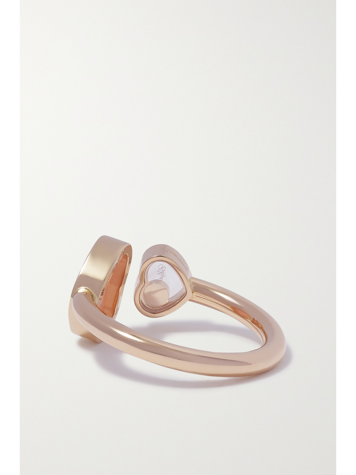 Chopard Happy 18-karat Rose Gold, Carnelian And Diamond Ring In Red