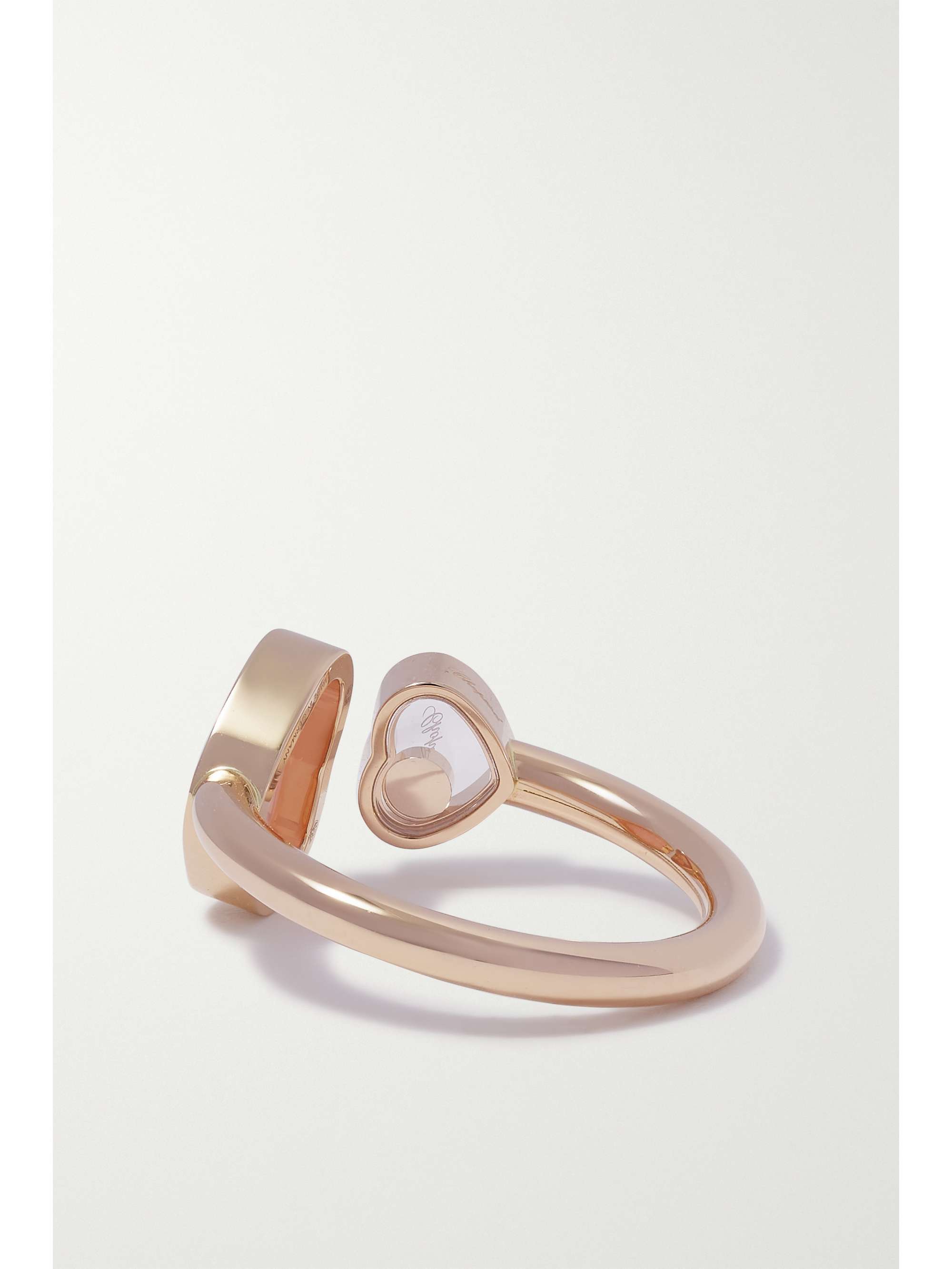 CHOPARD Happy 18-karat rose gold, carnelian and diamond ring