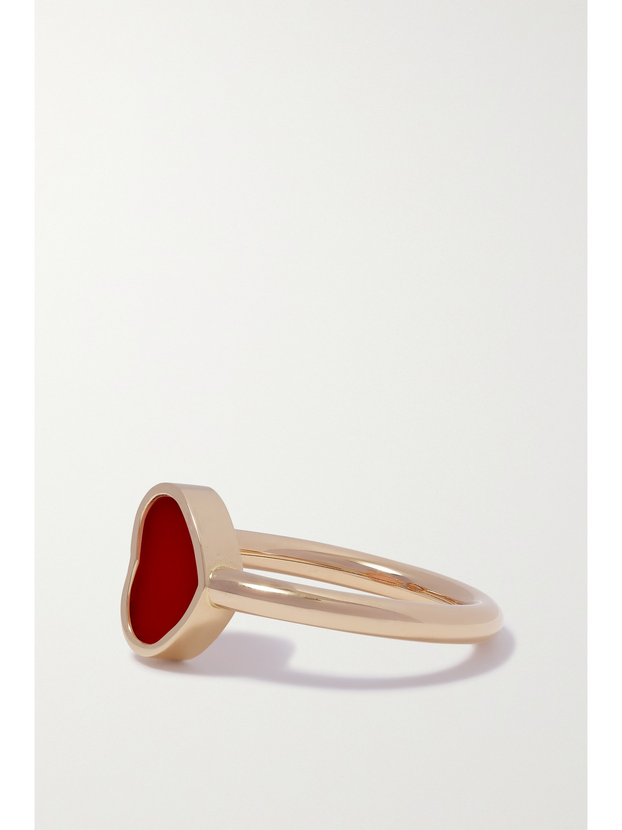 Chopard Happy 18-karat Rose Gold, Carnelian And Diamond Ring In Red