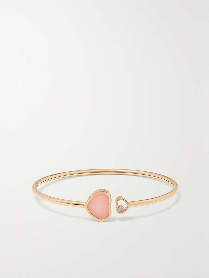 Chopard Happy Hearts 18-karat Rose Gold, Opal And Diamond Cuff