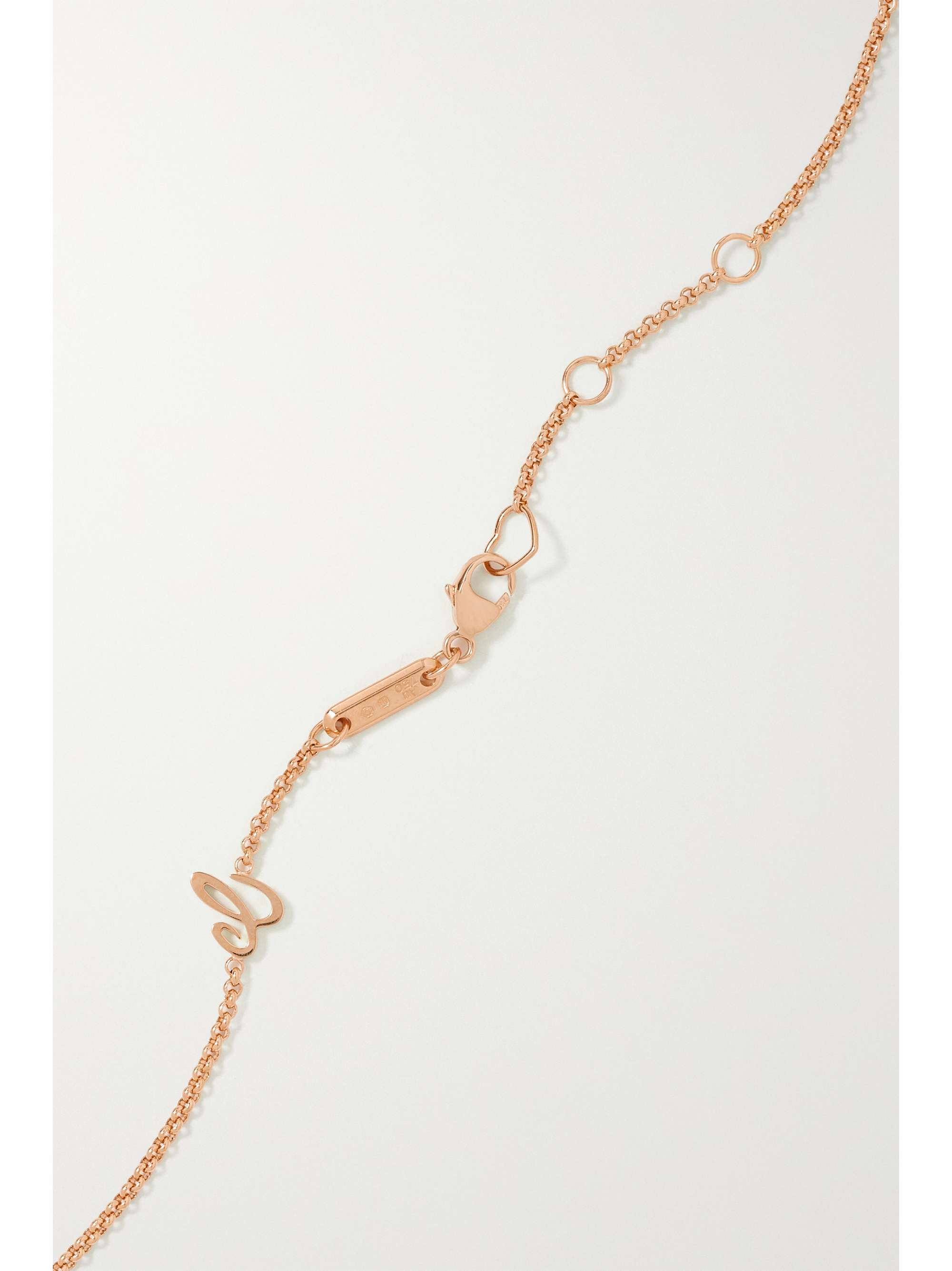 CHOPARD Happy Hearts 18-karat rose gold, carnelian and diamond necklace