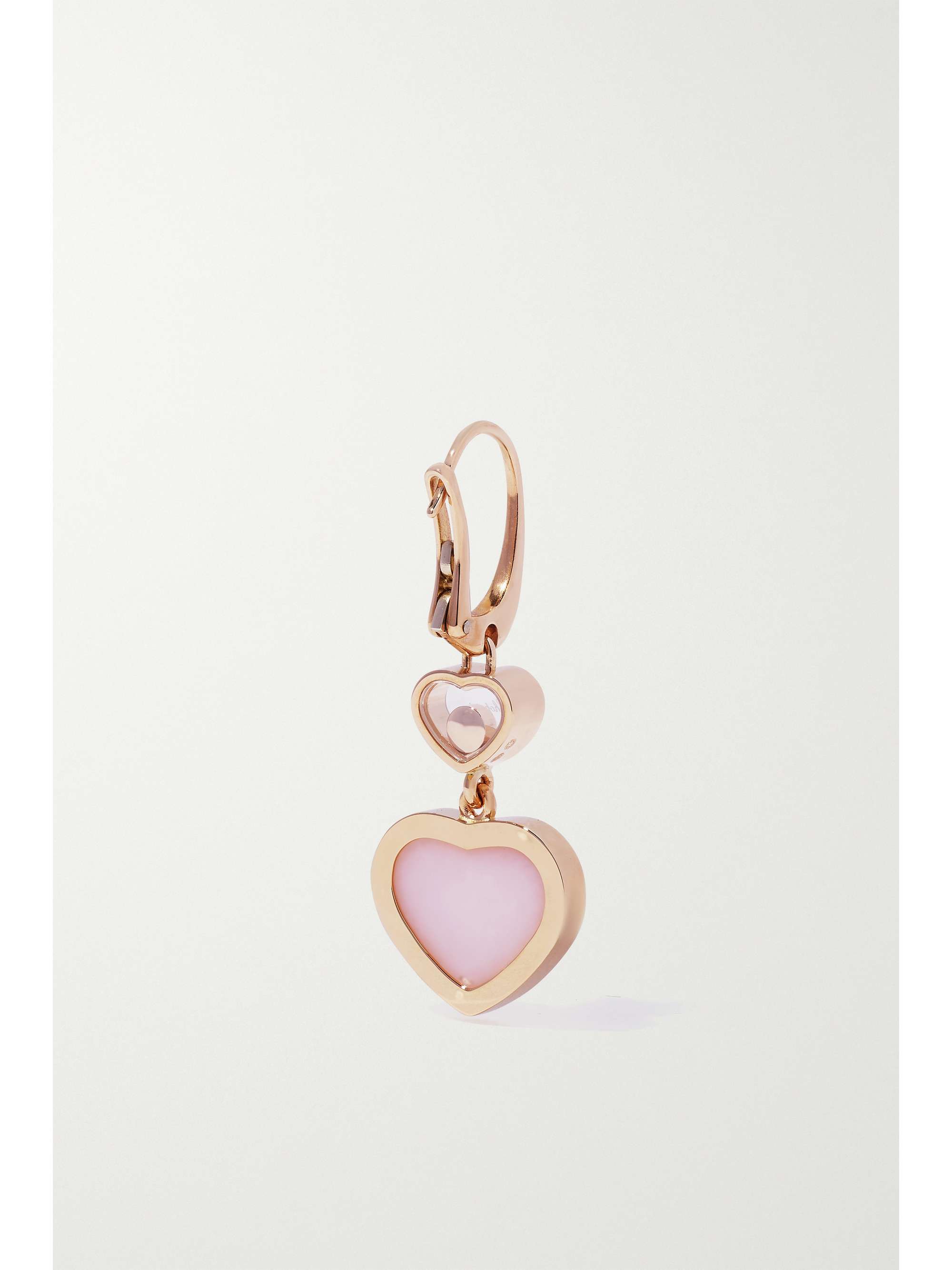 CHOPARD Happy Hearts 18-karat rose gold, opal and diamond earrings