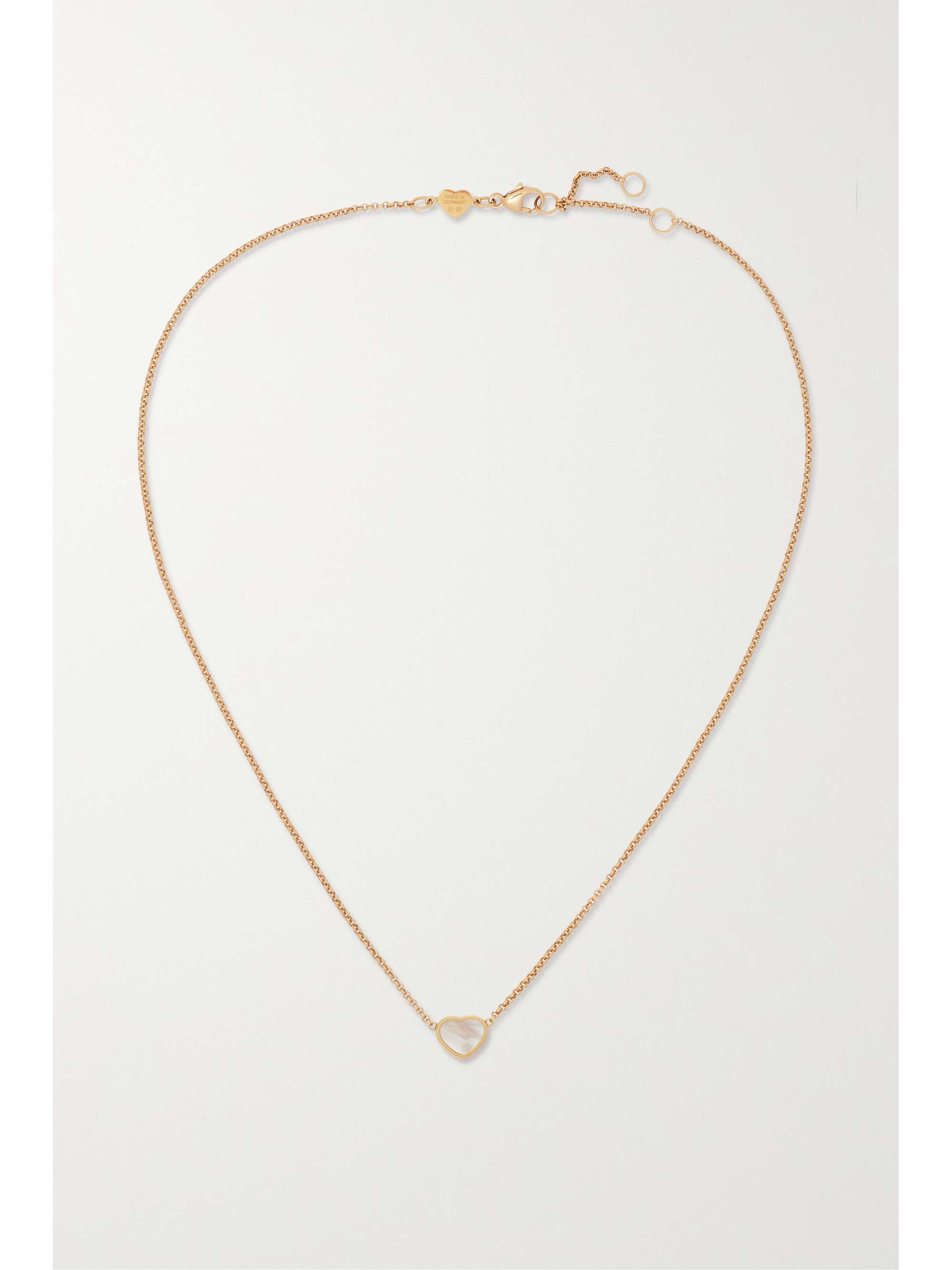 CHOPARD My Happy Hearts 18-karat rose gold mother-of-pearl necklace