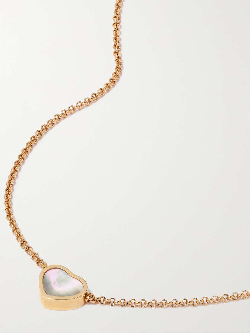 Chopard My Happy Hearts 18-karat Rose Gold Mother-of-pearl Necklace