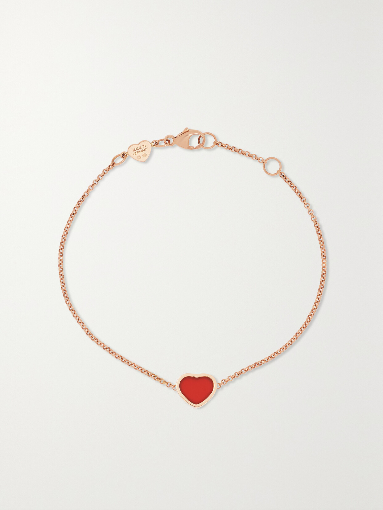 Chopard - My Happy Hearts 18-karat Rose Gold Carnelian Bracelet - One size