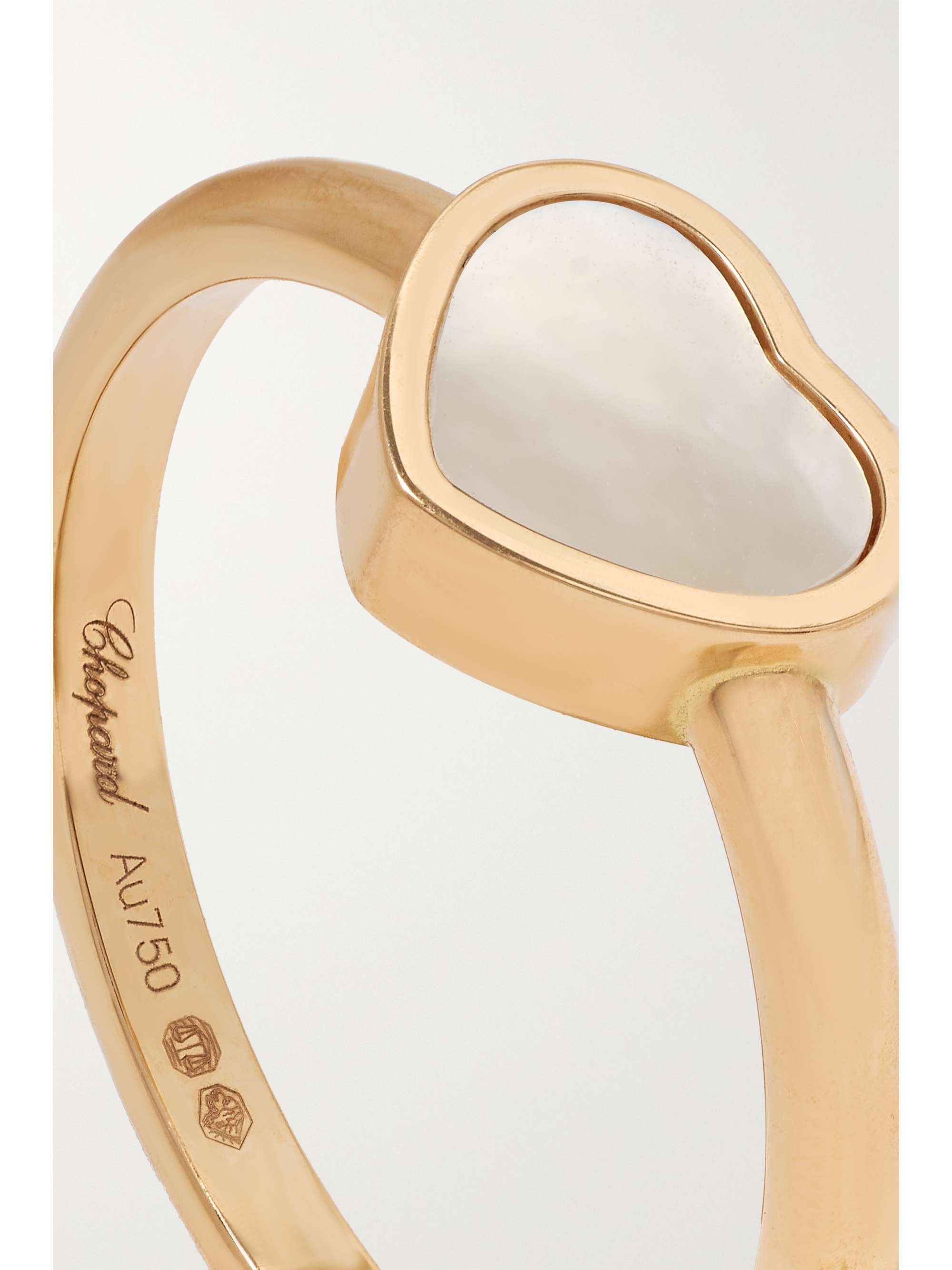 CHOPARD My Happy Hearts 18-karat rose gold mother-of-pearl ring