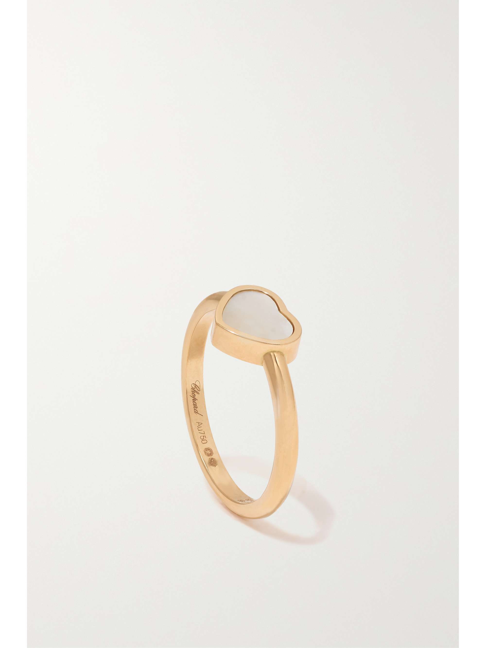 CHOPARD My Happy Hearts 18-karat rose gold mother-of-pearl ring