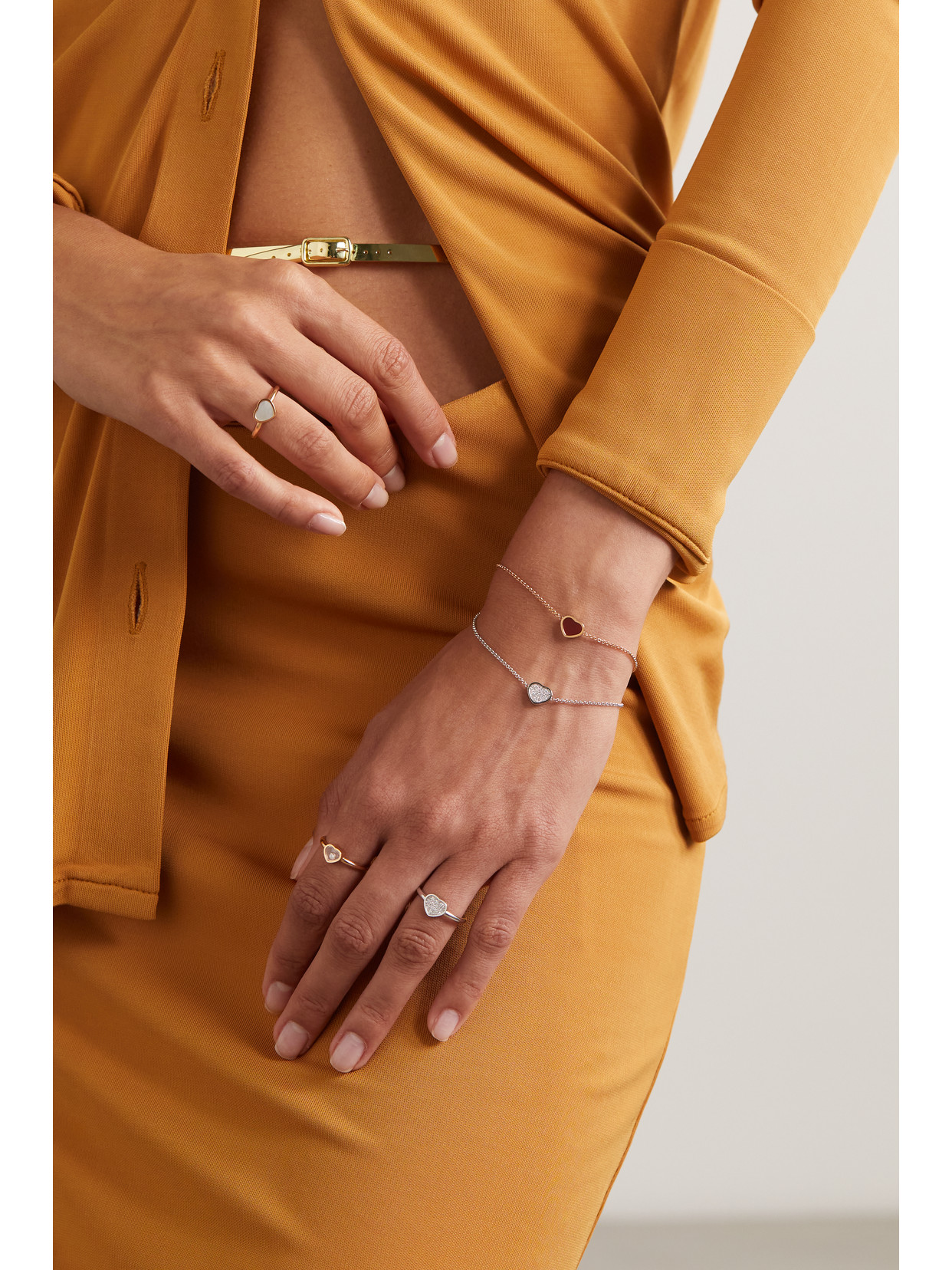 Chopard My Happy Hearts 18-karat Rose Gold Mother-of-pearl Ring In Gold