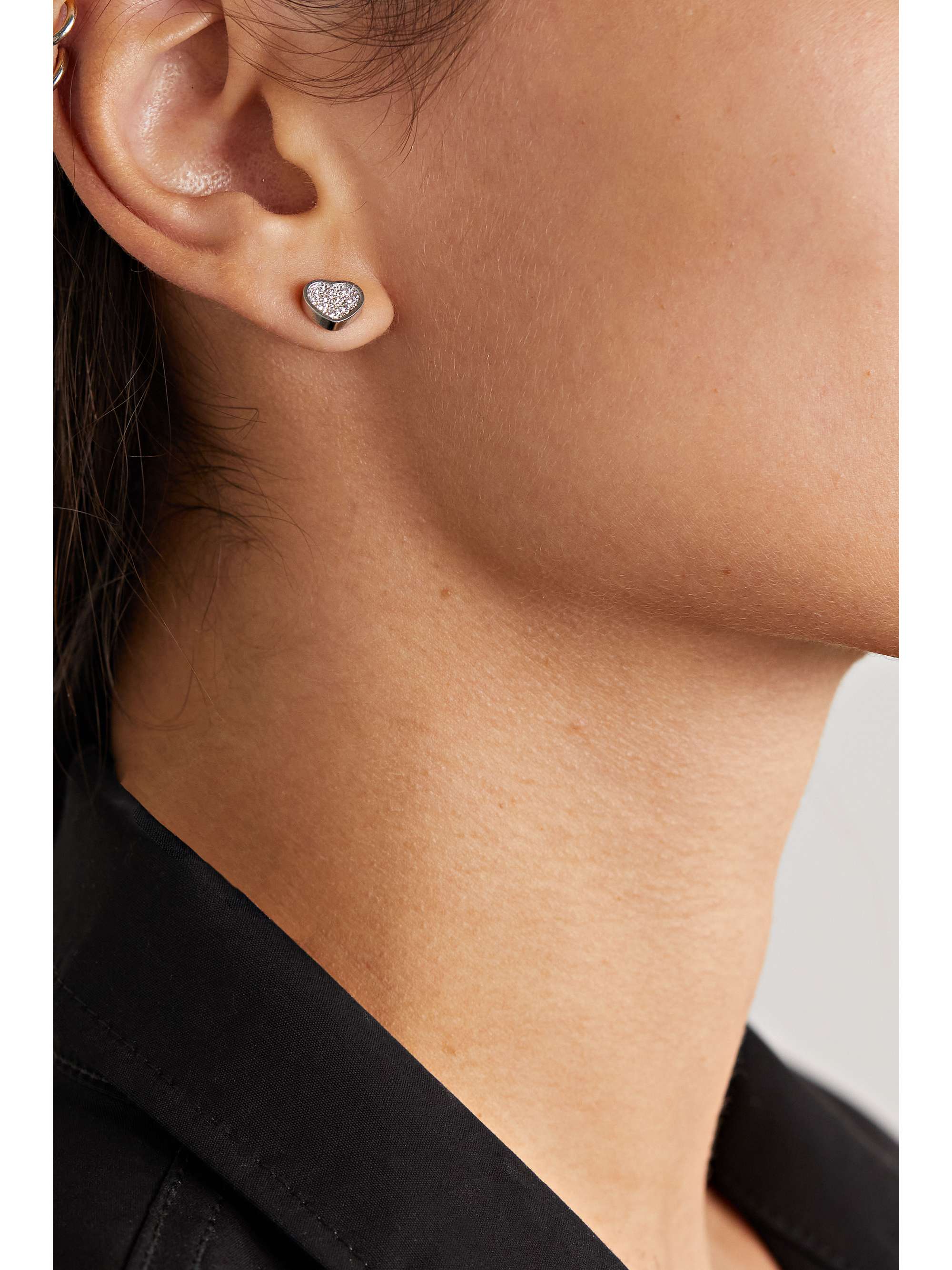 CHOPARD My Happy Hearts 18-karat white gold diamond single earring
