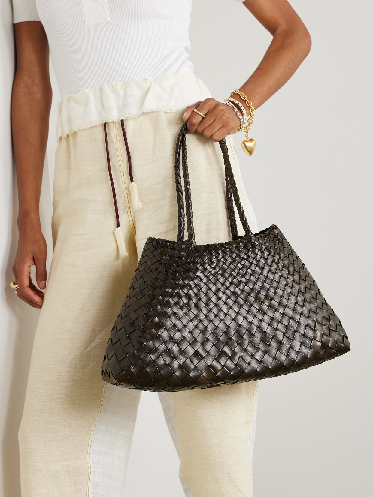Santa Croce Big Woven Leather Tote