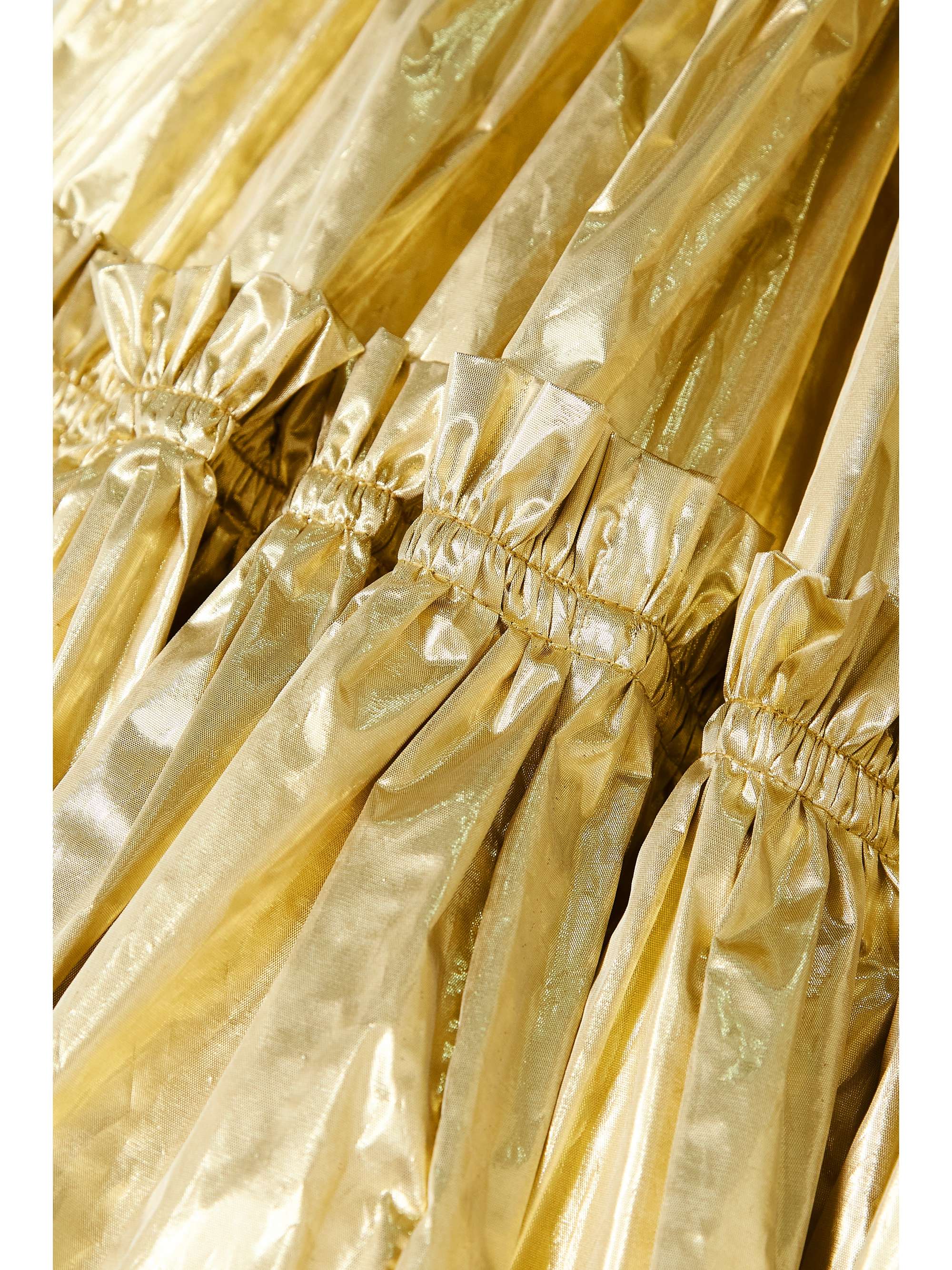 MOLLY GODDARD Selene gathered metallic lamé mini dress