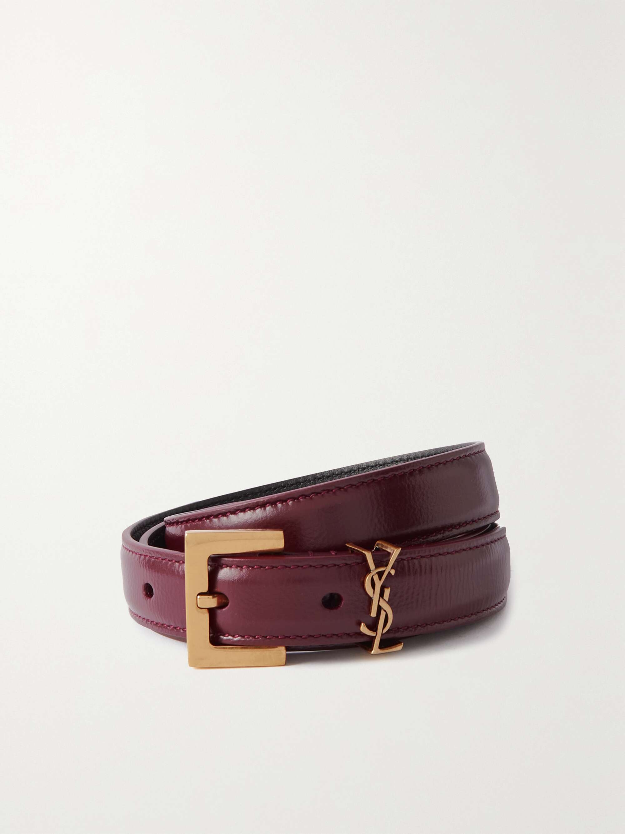 Saint Laurent - Maillon Leather Belt - Womens - Black