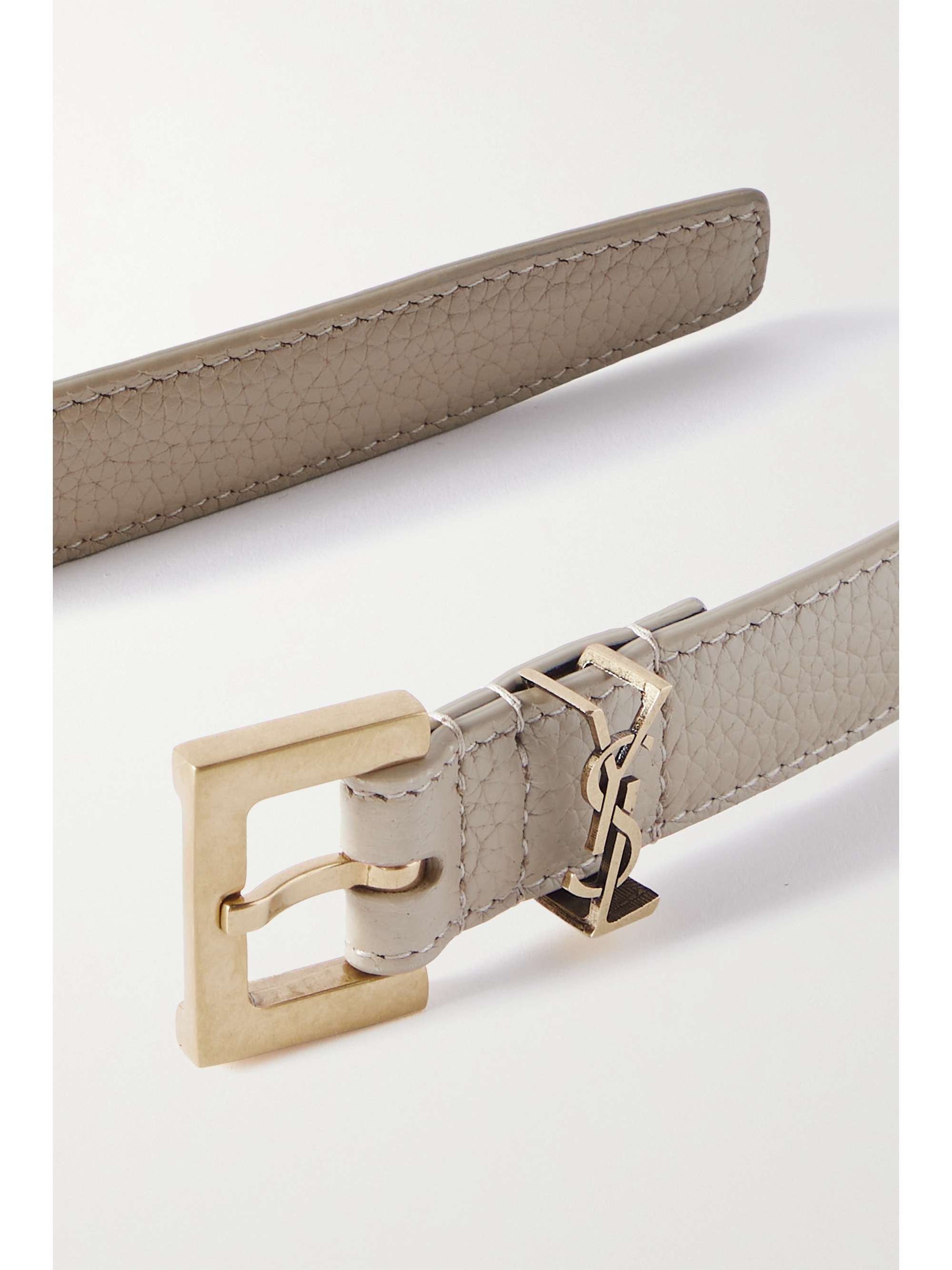 SAINT LAURENT Monogramme Gürtel aus strukturiertem Leder