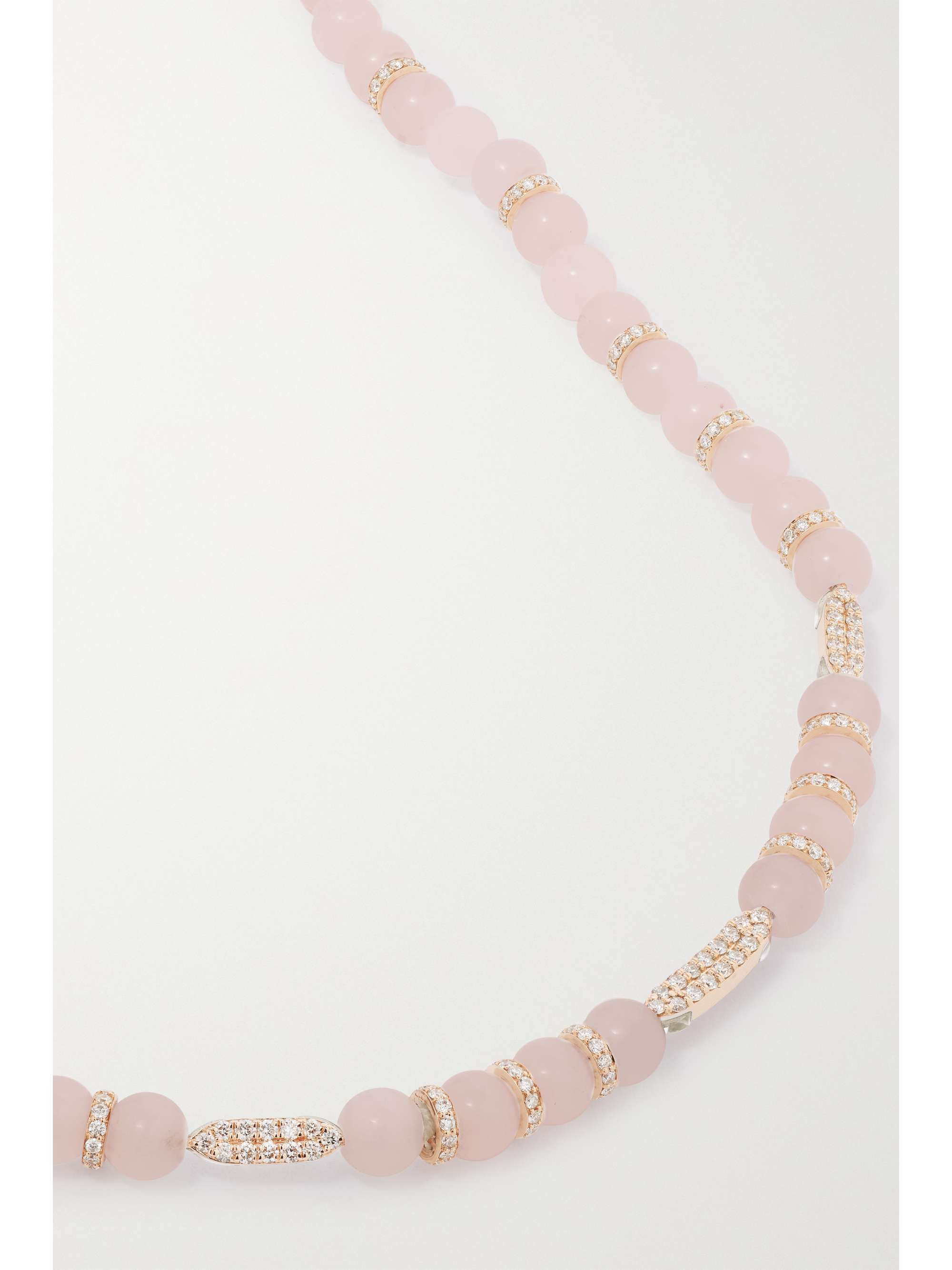 ANANYA 18karat rose gold, quartz and diamond necklace NETAPORTER