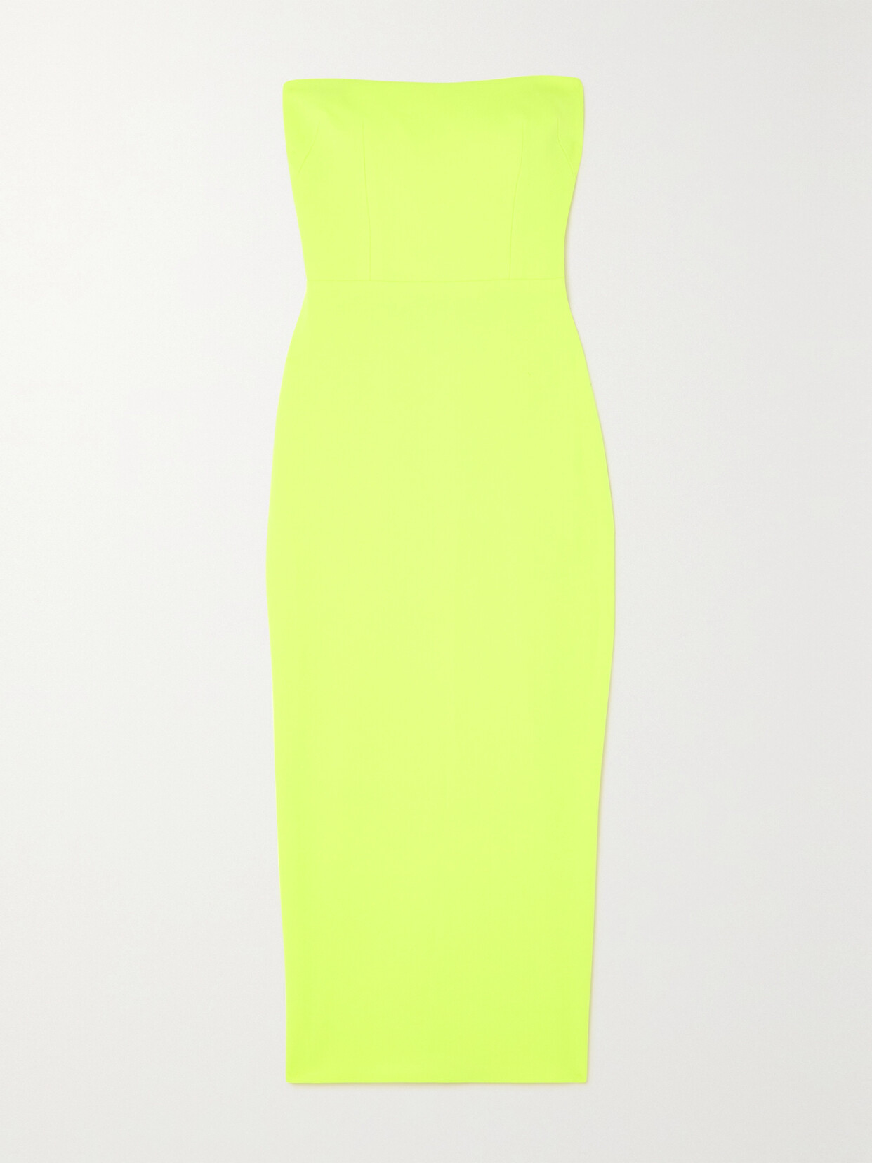 Alex Perry - Callan Strapless Neon Crepe Midi Dress - Yellow