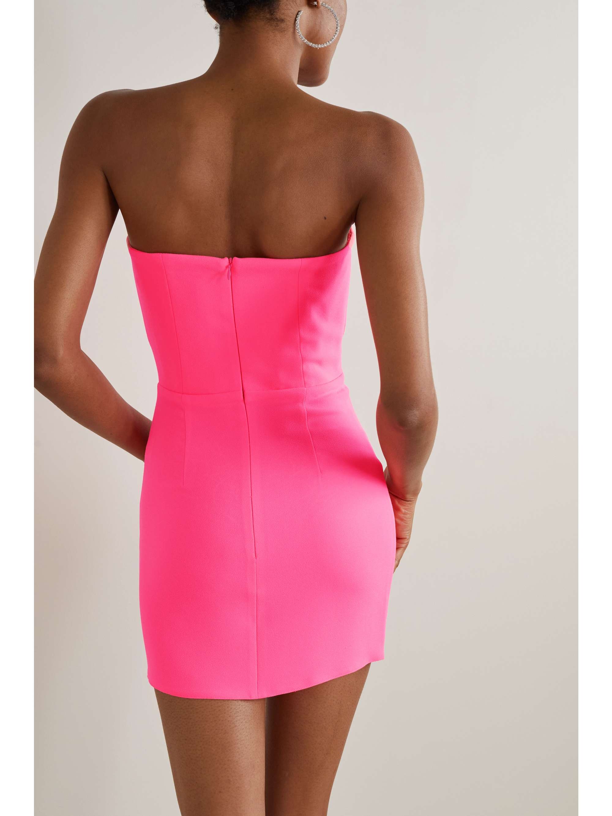 ALEX PERRY Lux strapless neon crepe mini dress