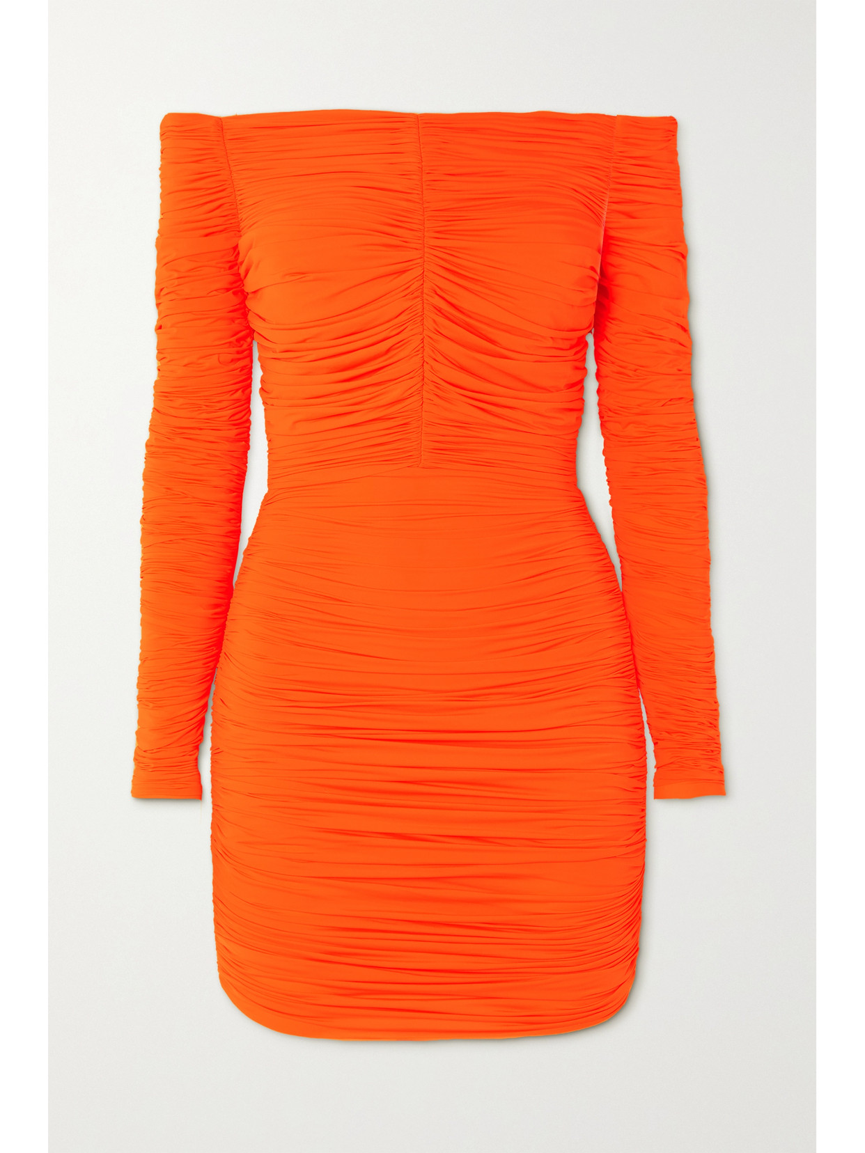 Alex Perry - Hadley Off-the-shoulder Ruched Stretch-jersey Mini Dress - Orange