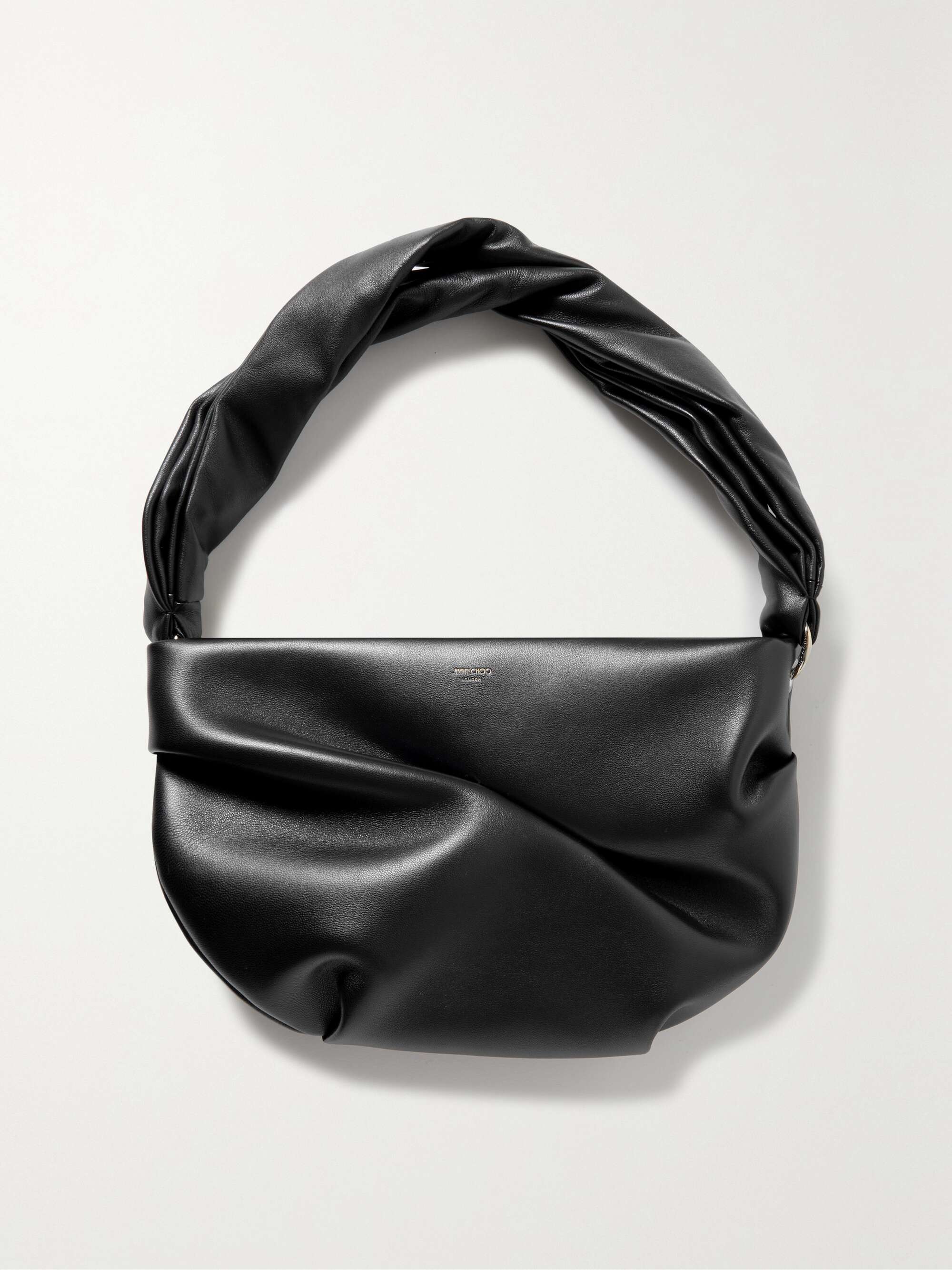 JIMMY CHOO Bonny gathered leather shoulder bag | NET-A-PORTER