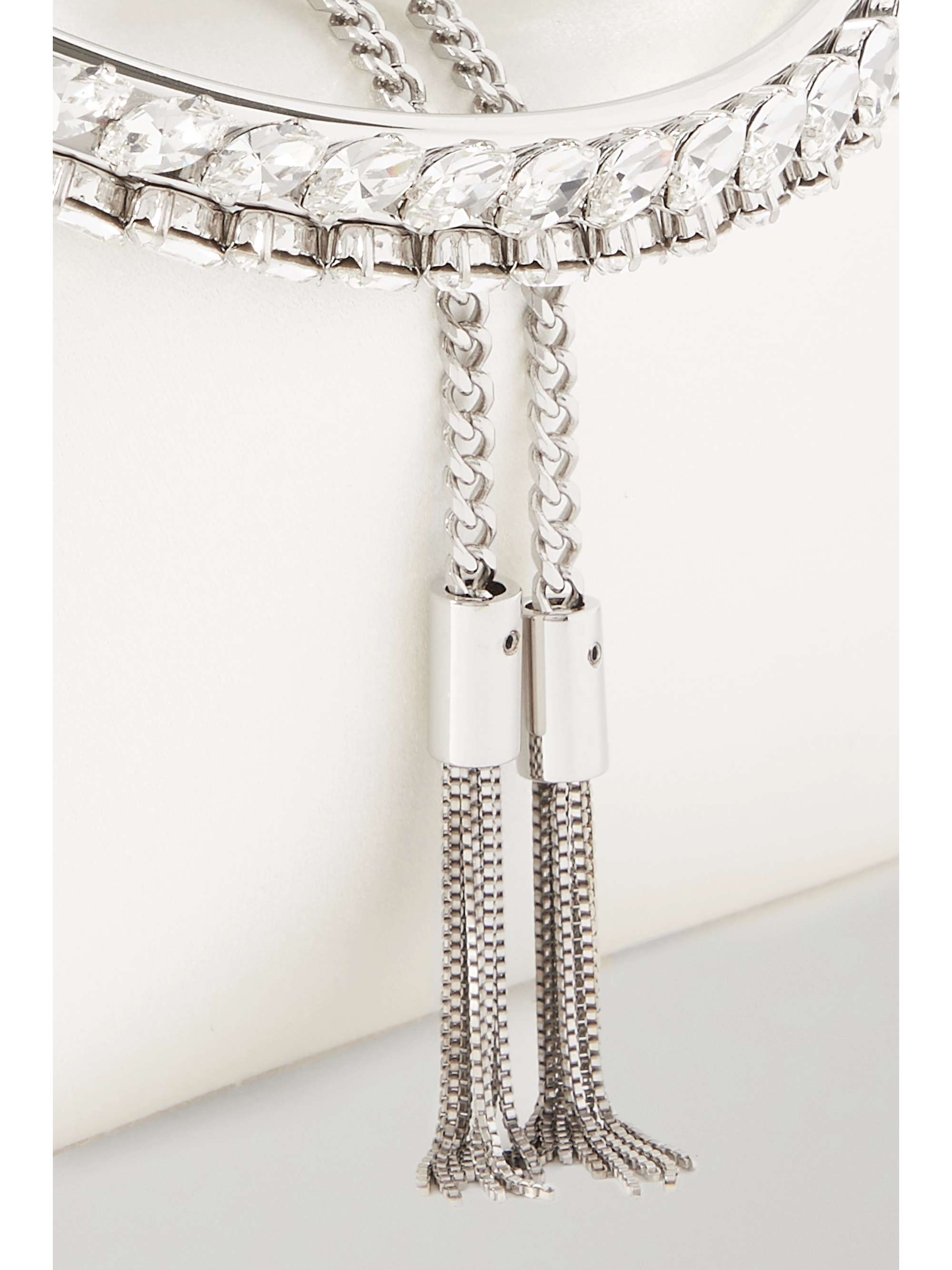 JIMMY CHOO Bon Bon crystal-embellished satin bucket bag