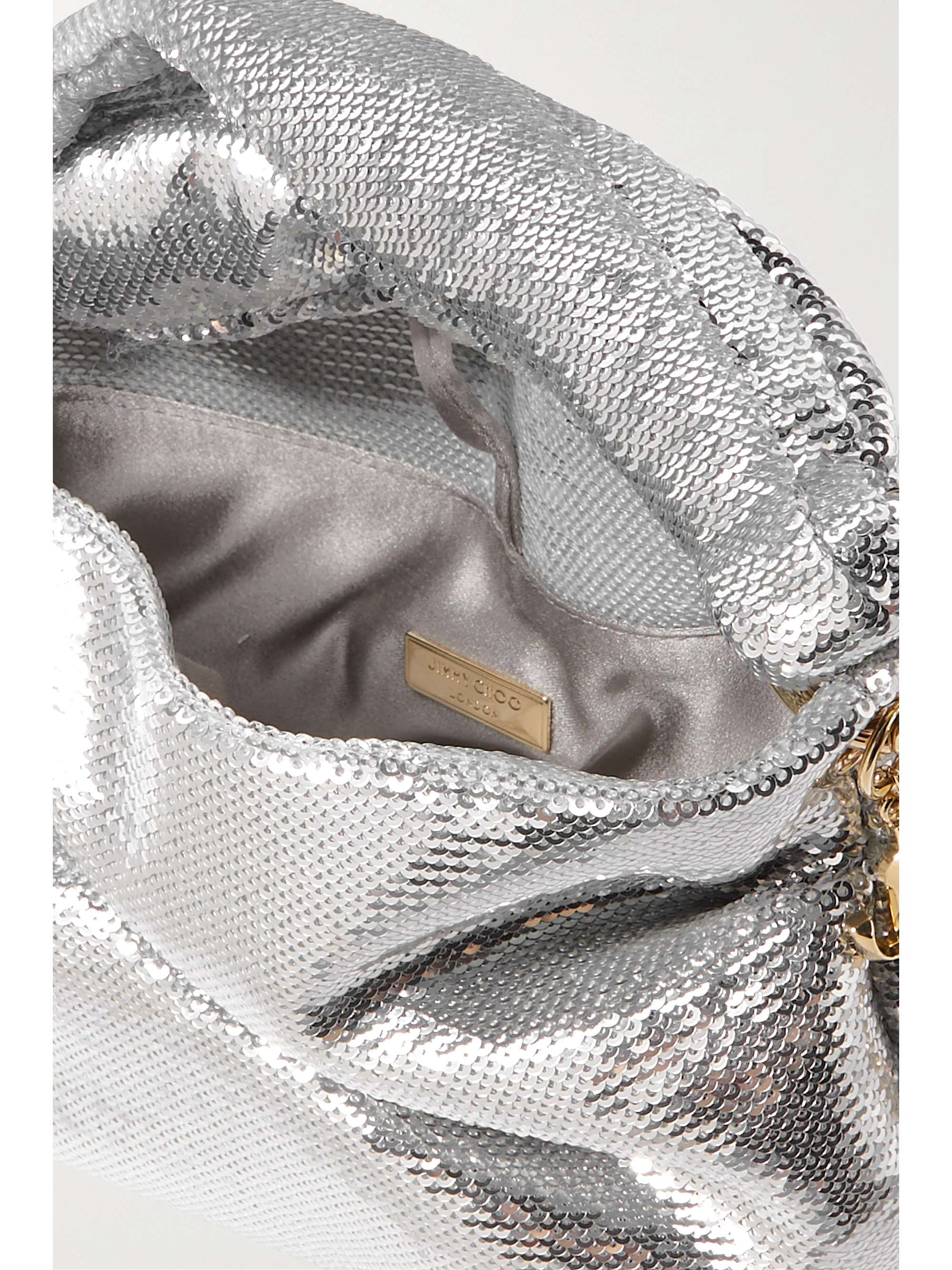 JIMMY CHOO Bonny sequined satin shoulder bag