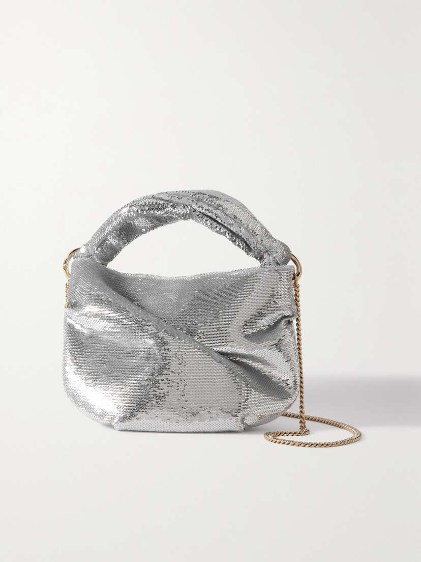 Jimmy Choo Bonny Sequined Satin Shoulder Bag