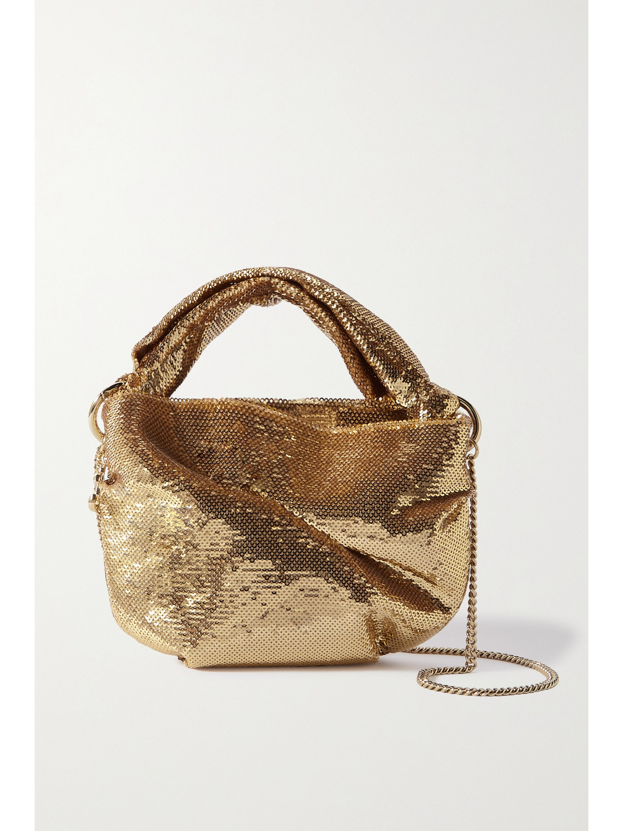 Jimmy Choo - Bonny Sequined Satin Shoulder Bag - Gold