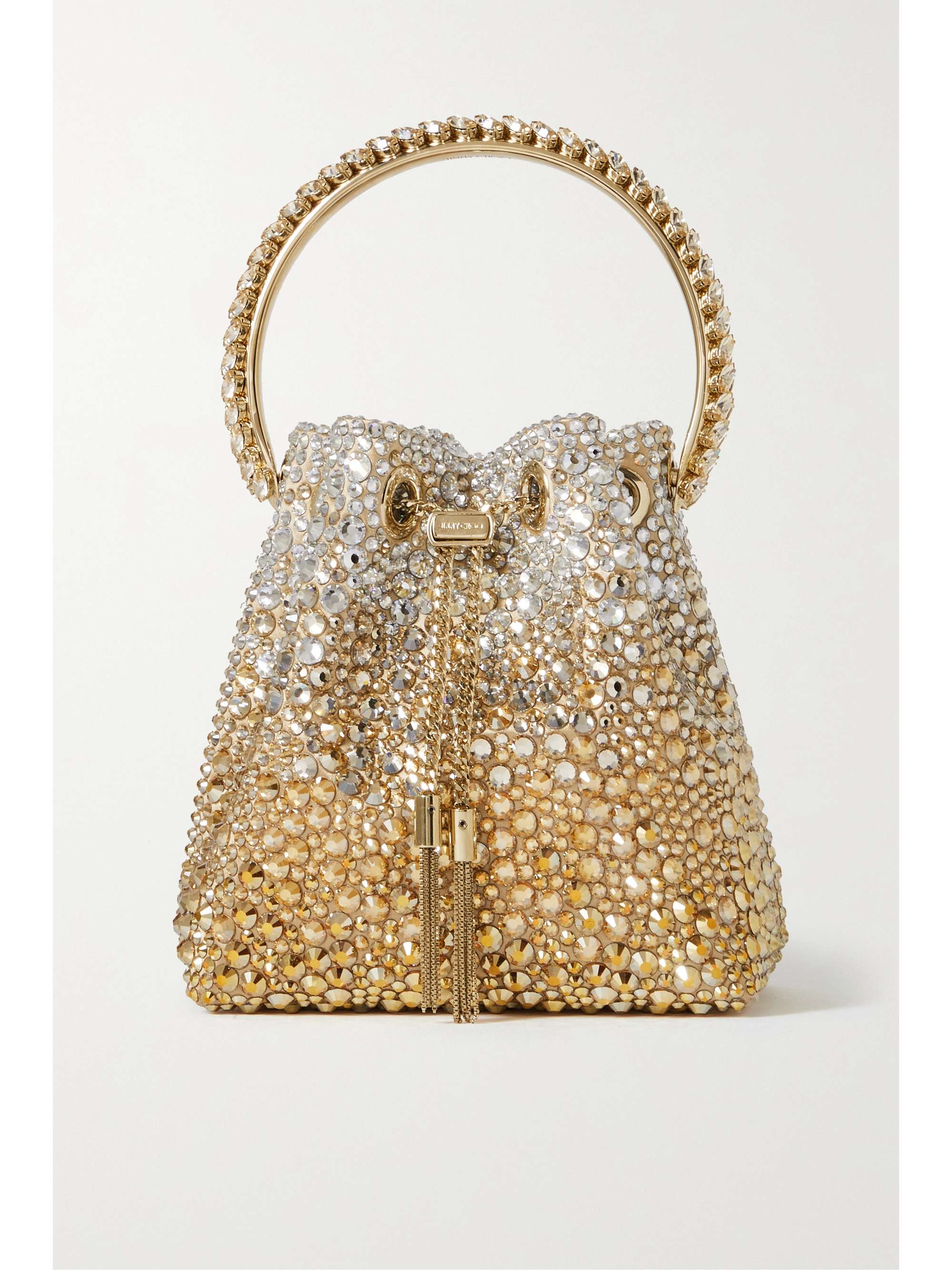 JIMMY CHOO Bon Bon crystal-embellished satin mini bag | NET-A-PORTER