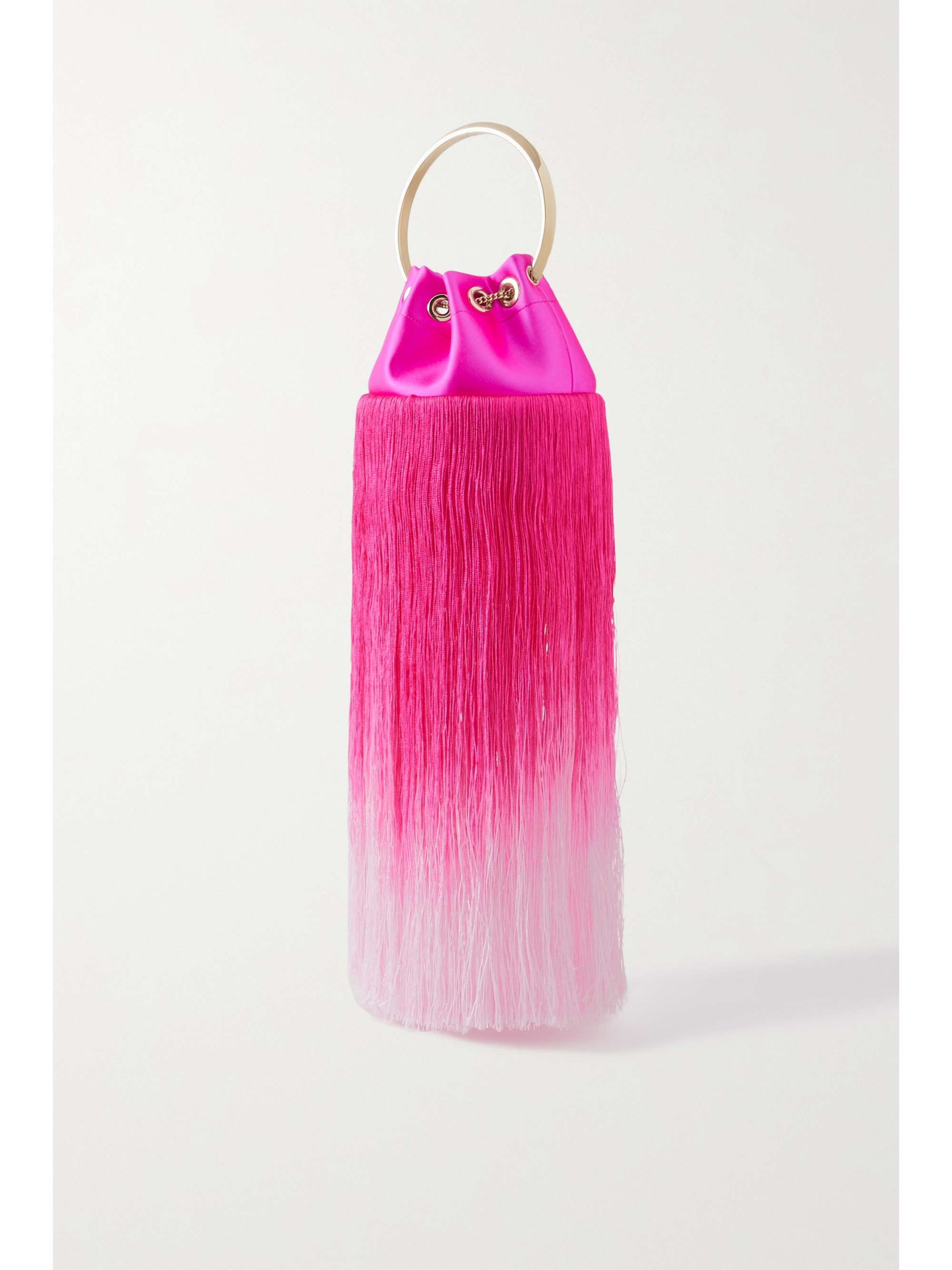 JIMMY CHOO Bon Bon fringed satin tote