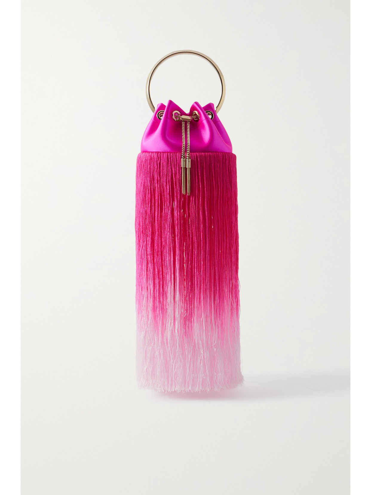 Jimmy Choo Bon Bon Fringed Satin Tote