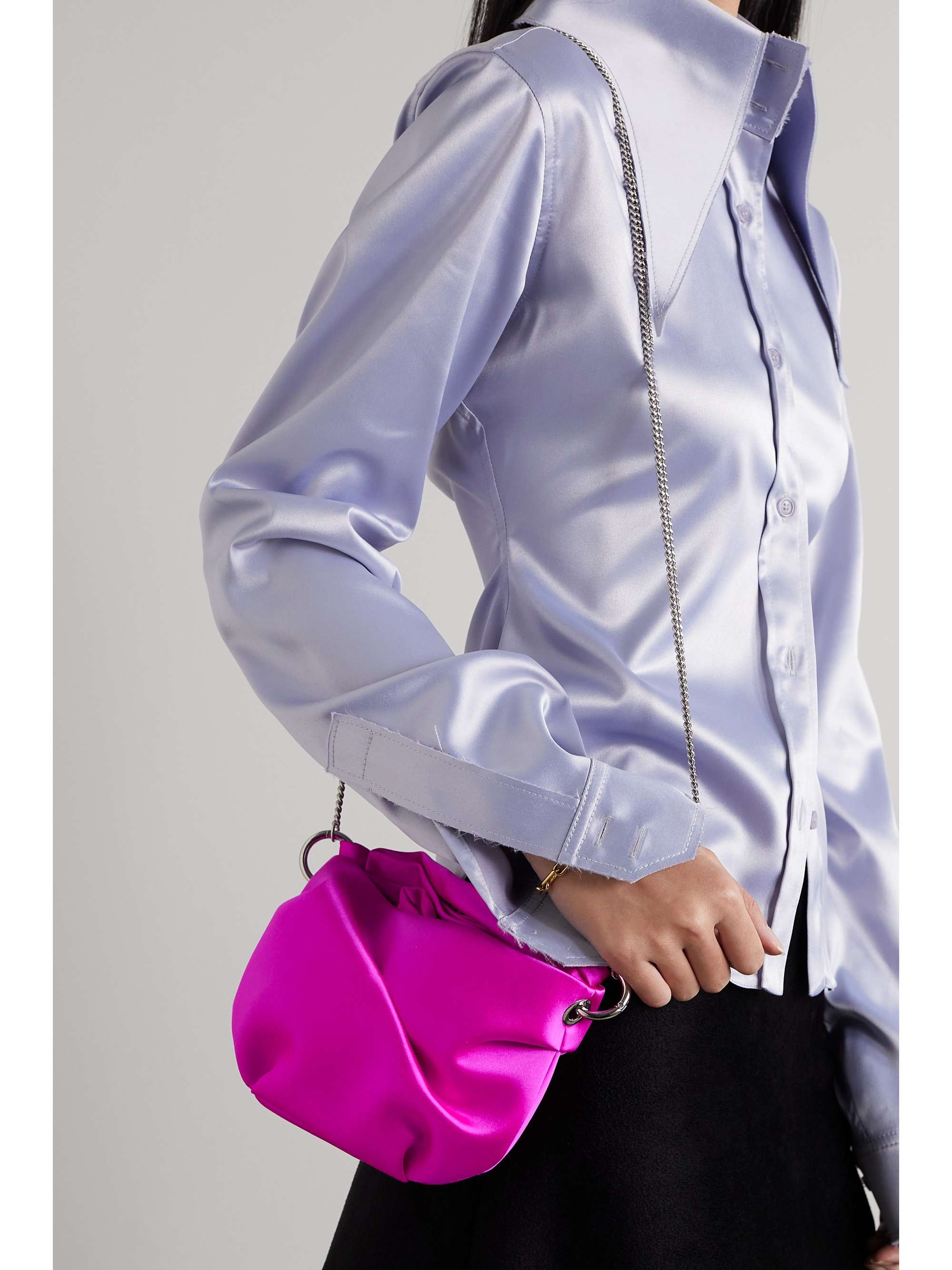 JIMMY CHOO Bonny satin shoulder bag